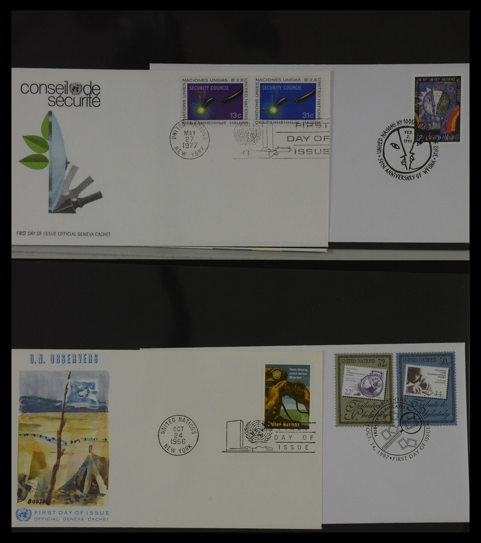 27382 071 - 27382 Verenigde Naties 1957-2003 FDC's.