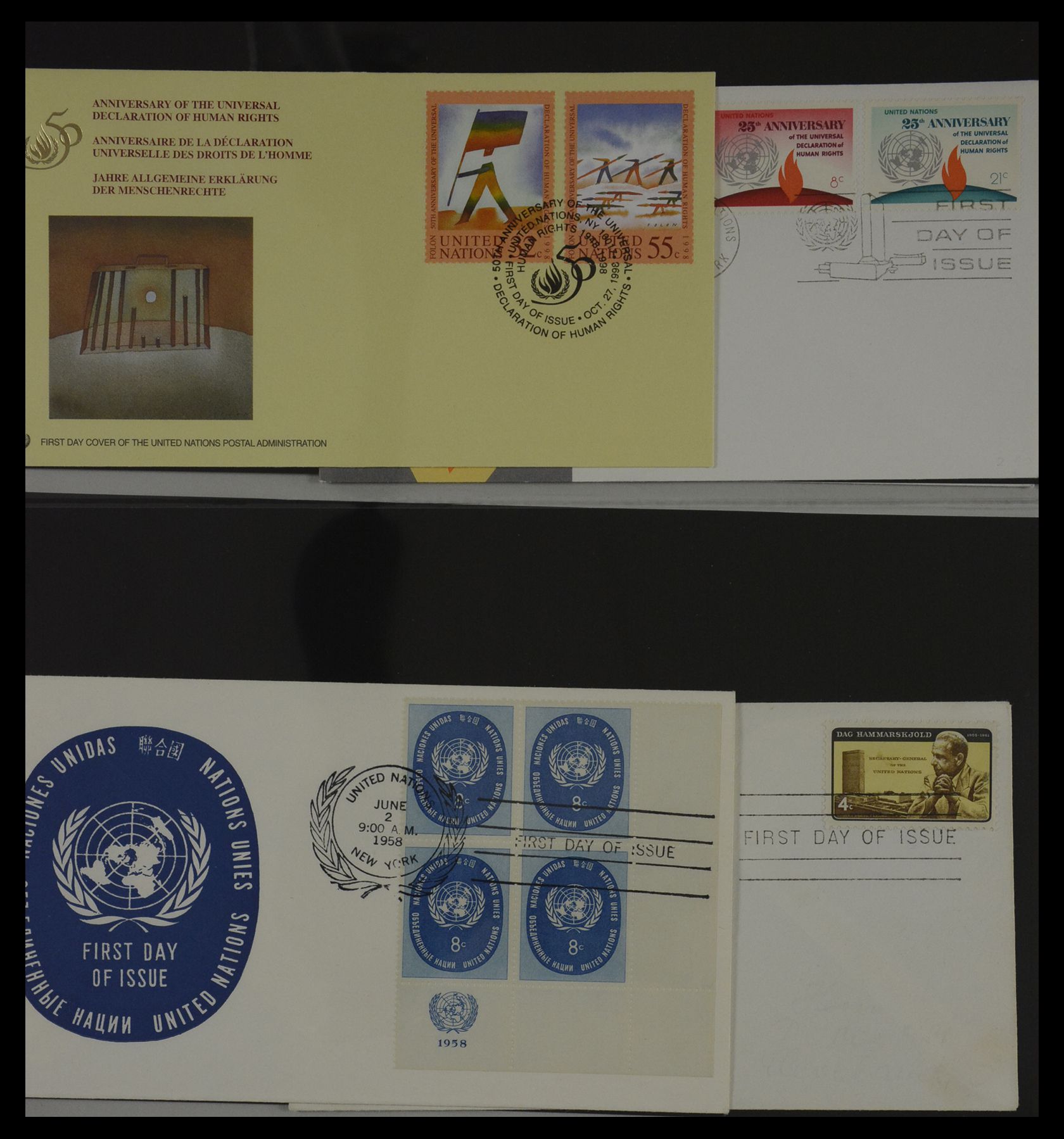 27382 072 - 27382 Verenigde Naties 1957-2003 FDC's.