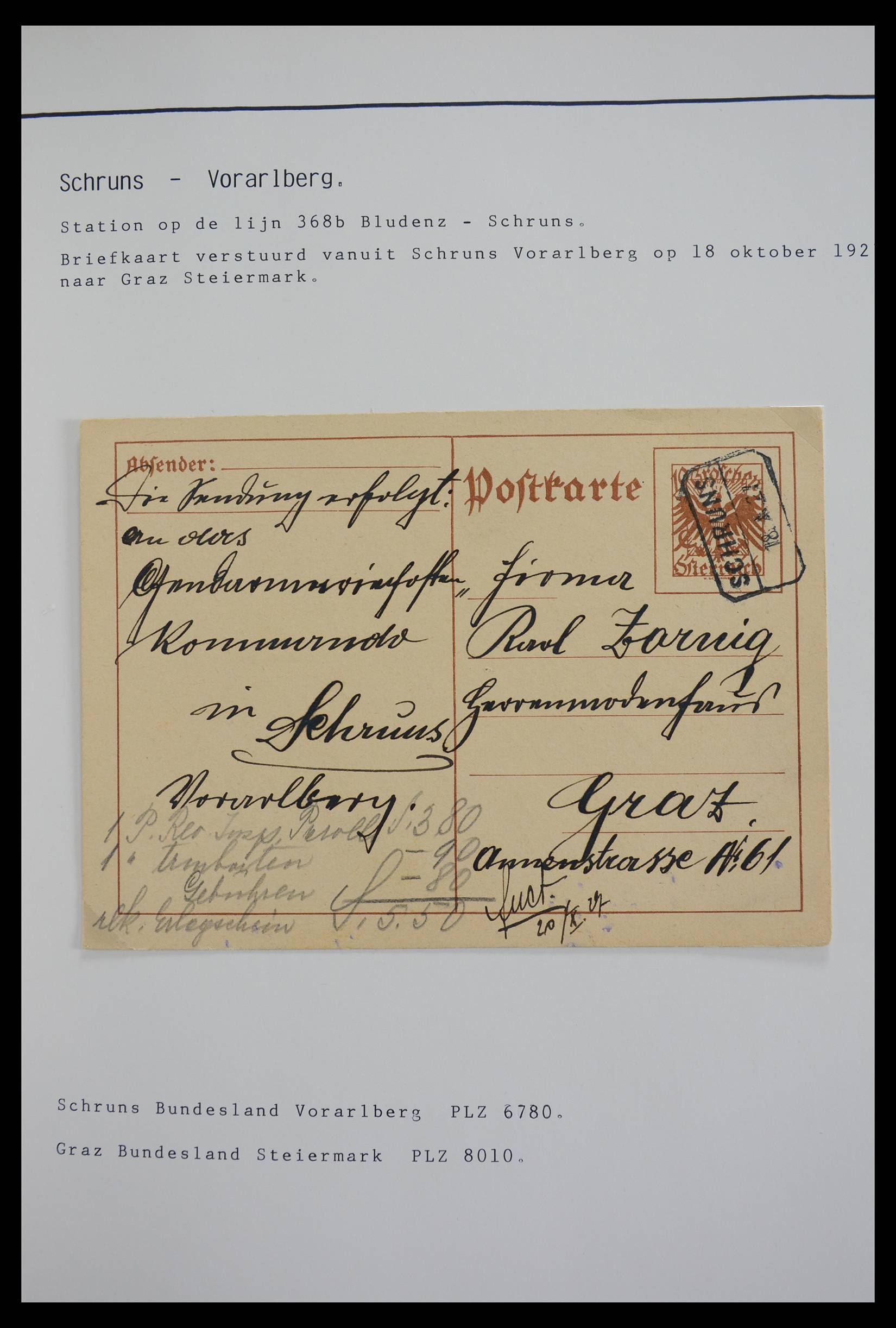 27524 0966 - 27524 Austria railroad post and station cancels.