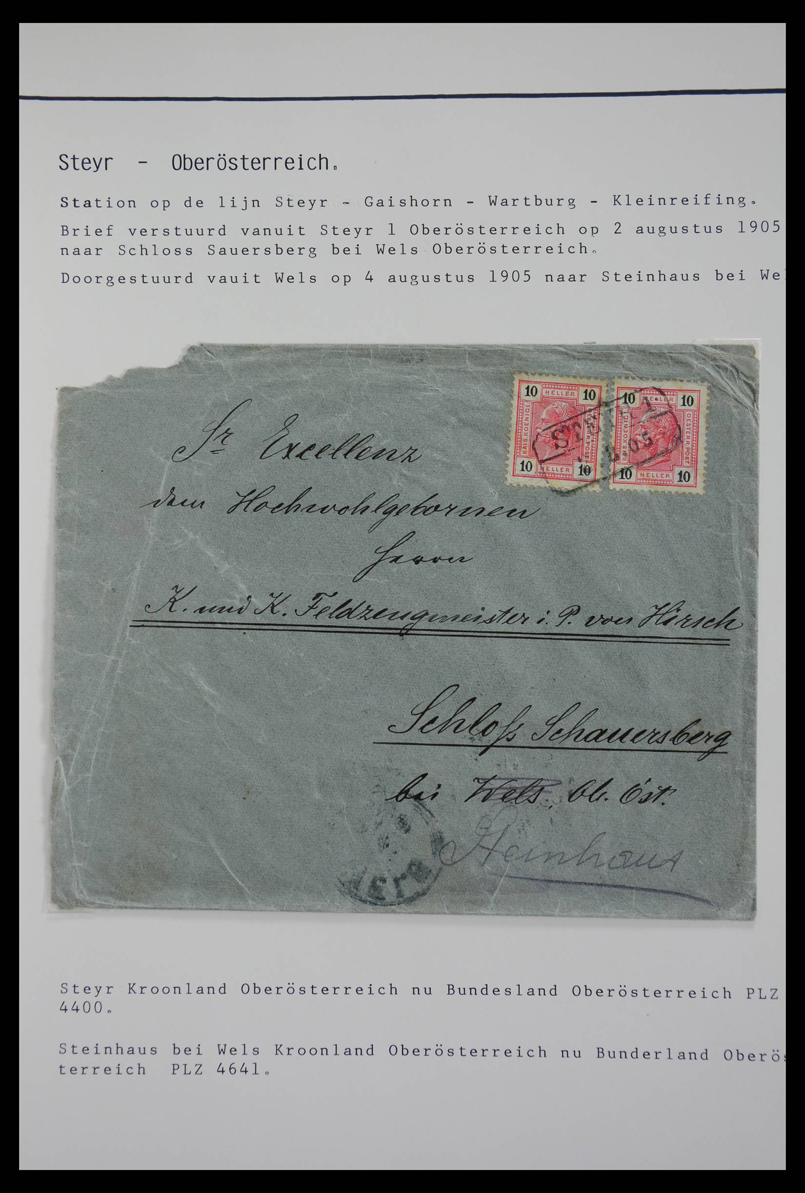 27524 1009 - 27524 Austria railroad post and station cancels.