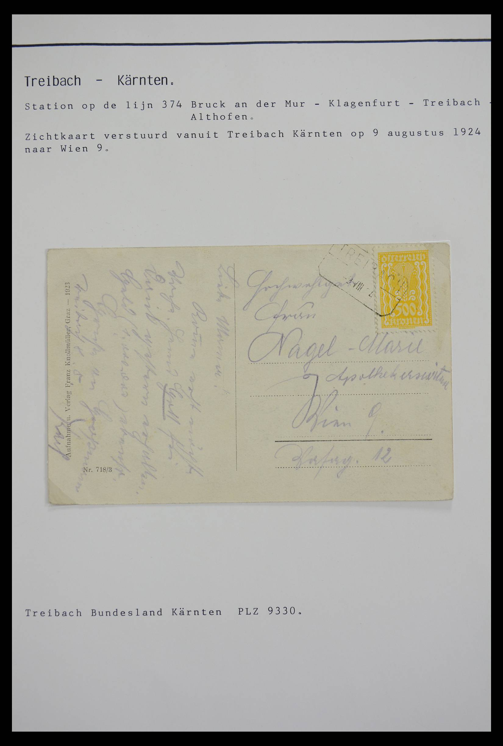 27524 1013 - 27524 Austria railroad post and station cancels.