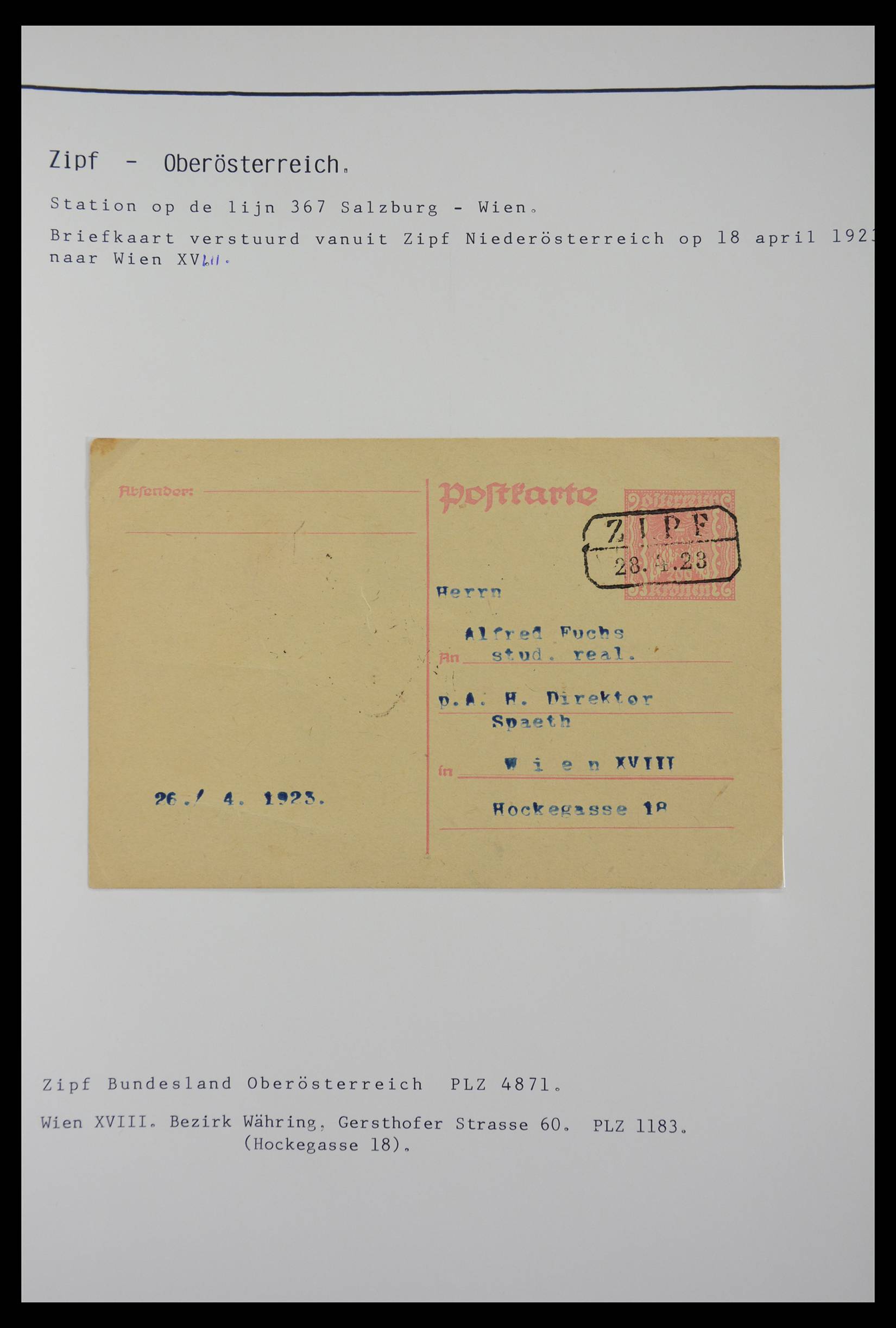 27524 1050 - 27524 Austria railroad post and station cancels.