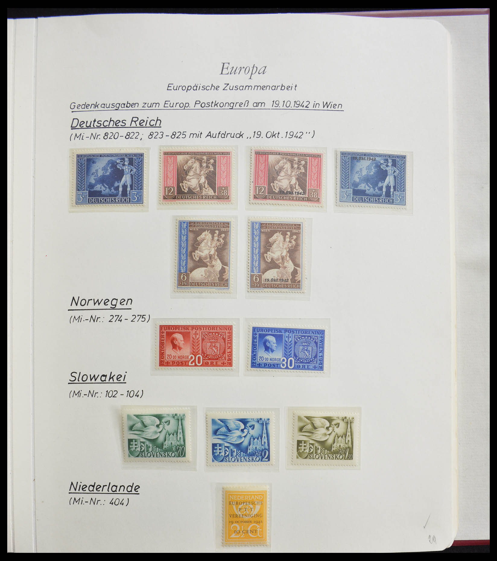 28356 0011 - 28356 Europa Cept  gespecialiseerde collectie 1942-1984.