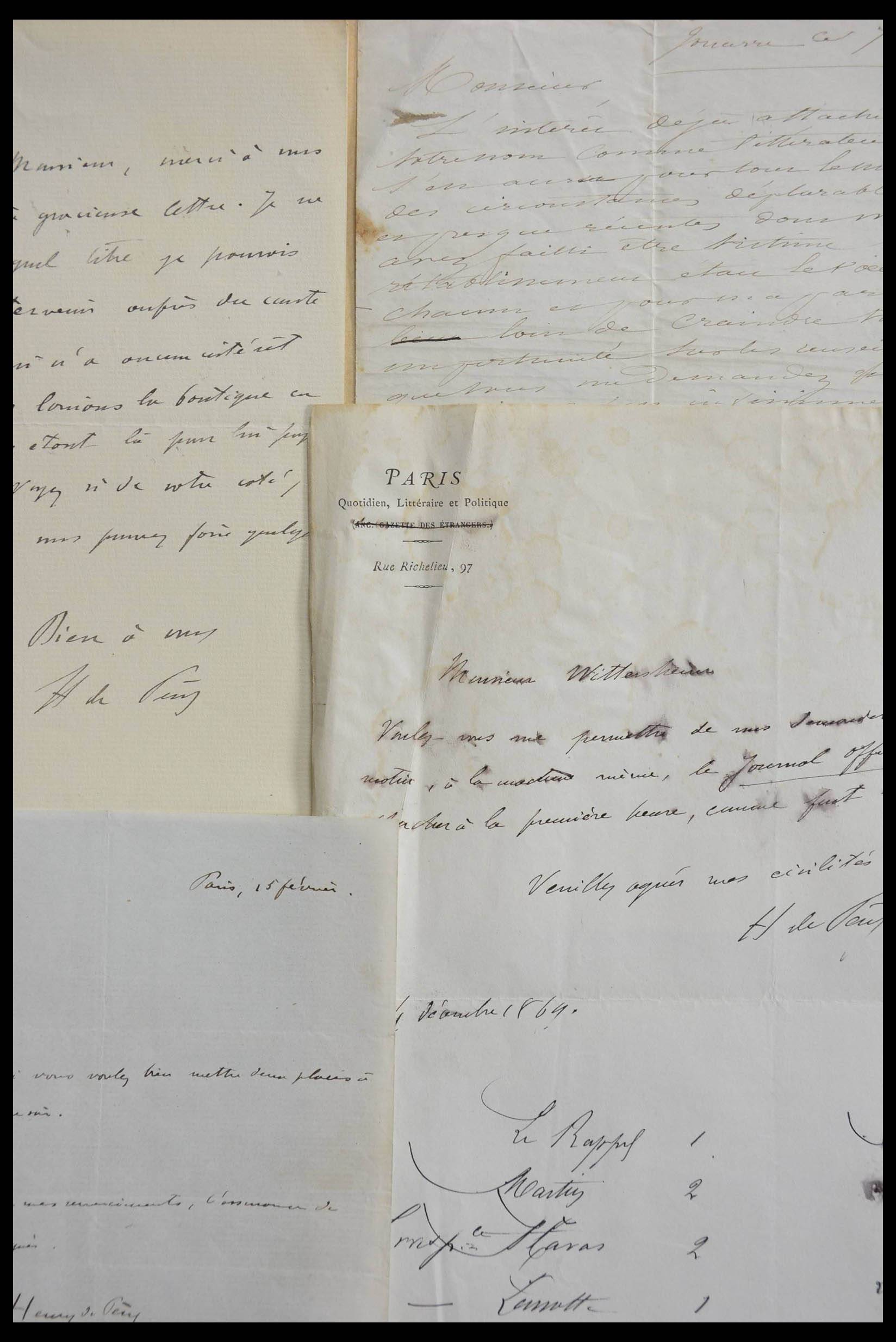 28357 0048 - 28357 Frankrijk handtekeningen 19e/20e eeuw.