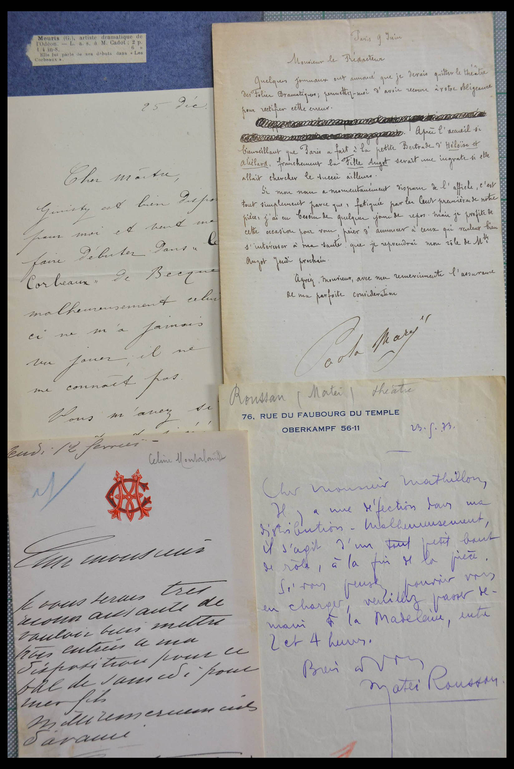 28357 1051 - 28357 France autographs of the 19th and early 20th Century.