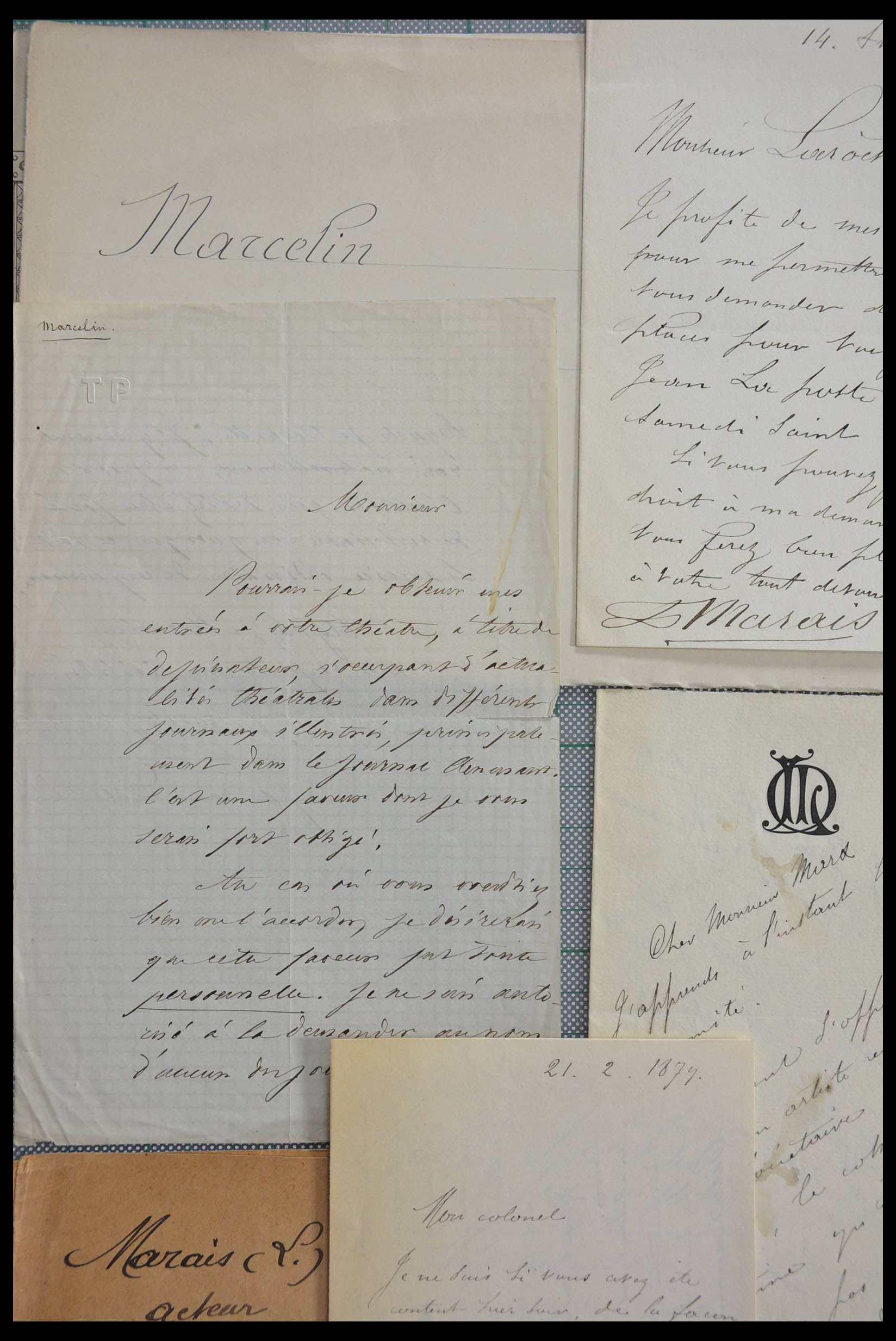 28357 1054 - 28357 France autographs of the 19th and early 20th Century.