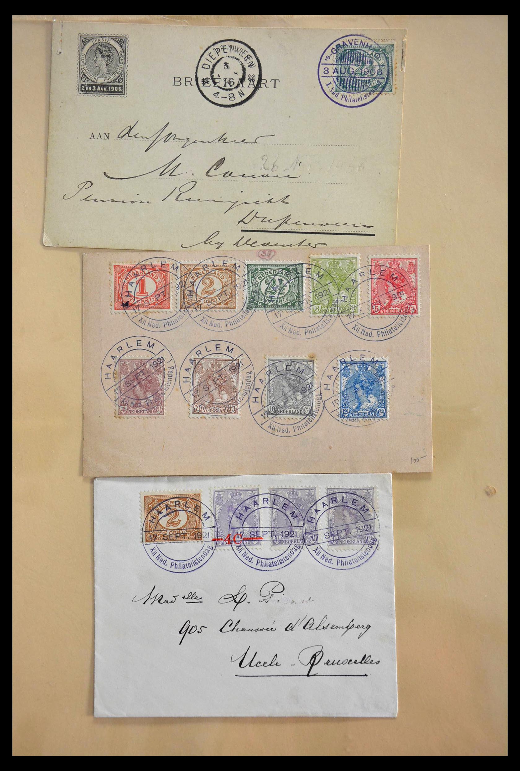 28783 039 - 28783 Netherlands commemorative cancels 1906-1934.