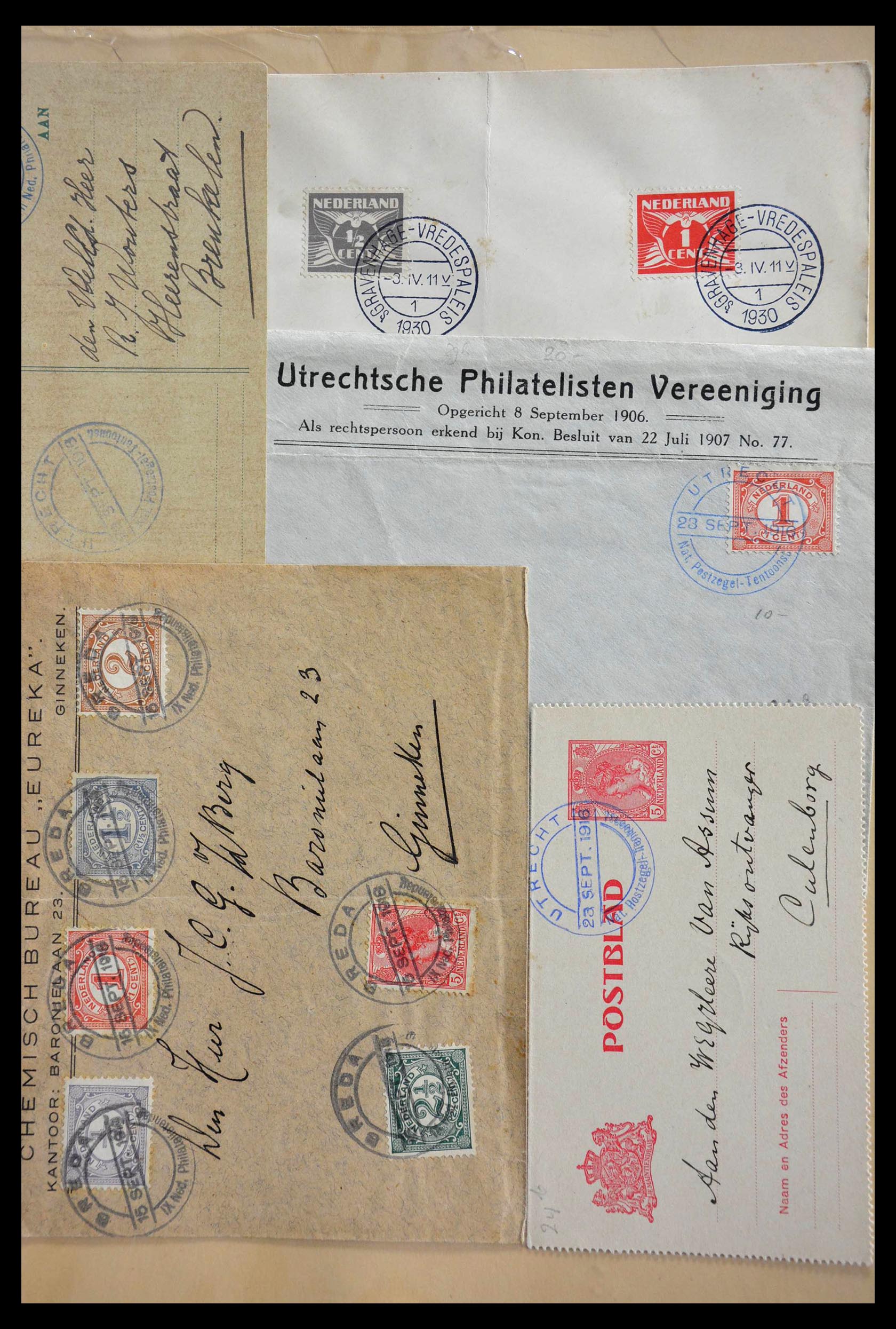 28783 042 - 28783 Netherlands commemorative cancels 1906-1934.