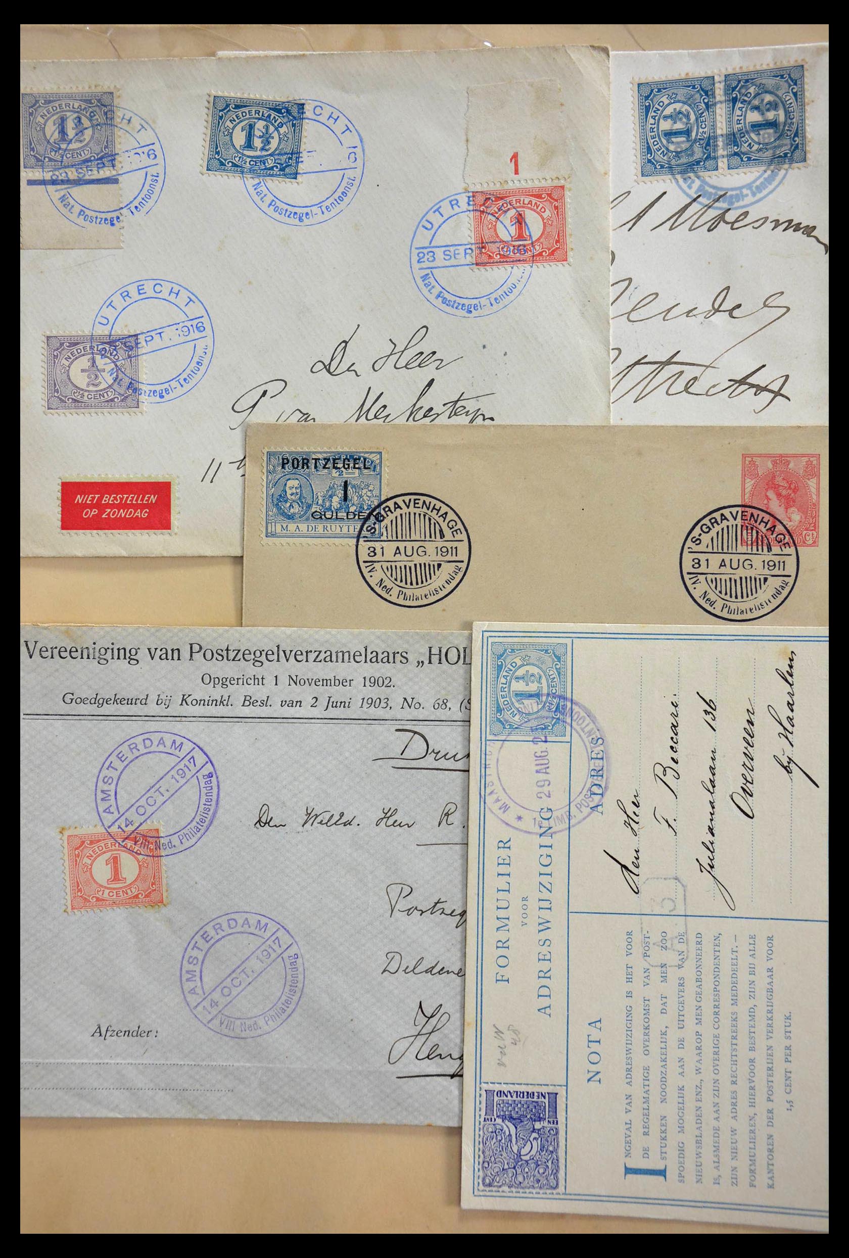 28783 043 - 28783 Netherlands commemorative cancels 1906-1934.