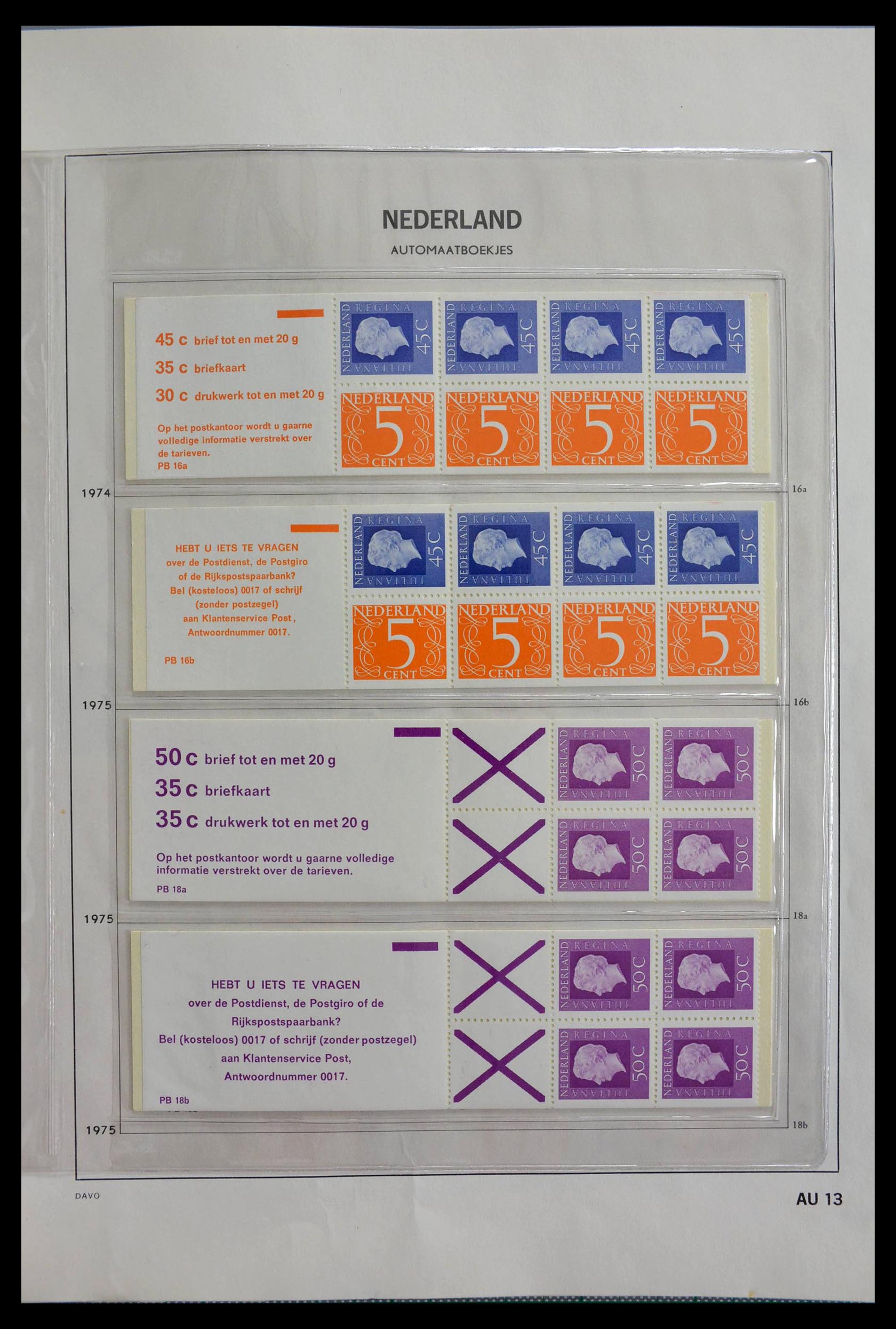 28853 013 - 28853 Netherlands stampbooklets 1964-2005.