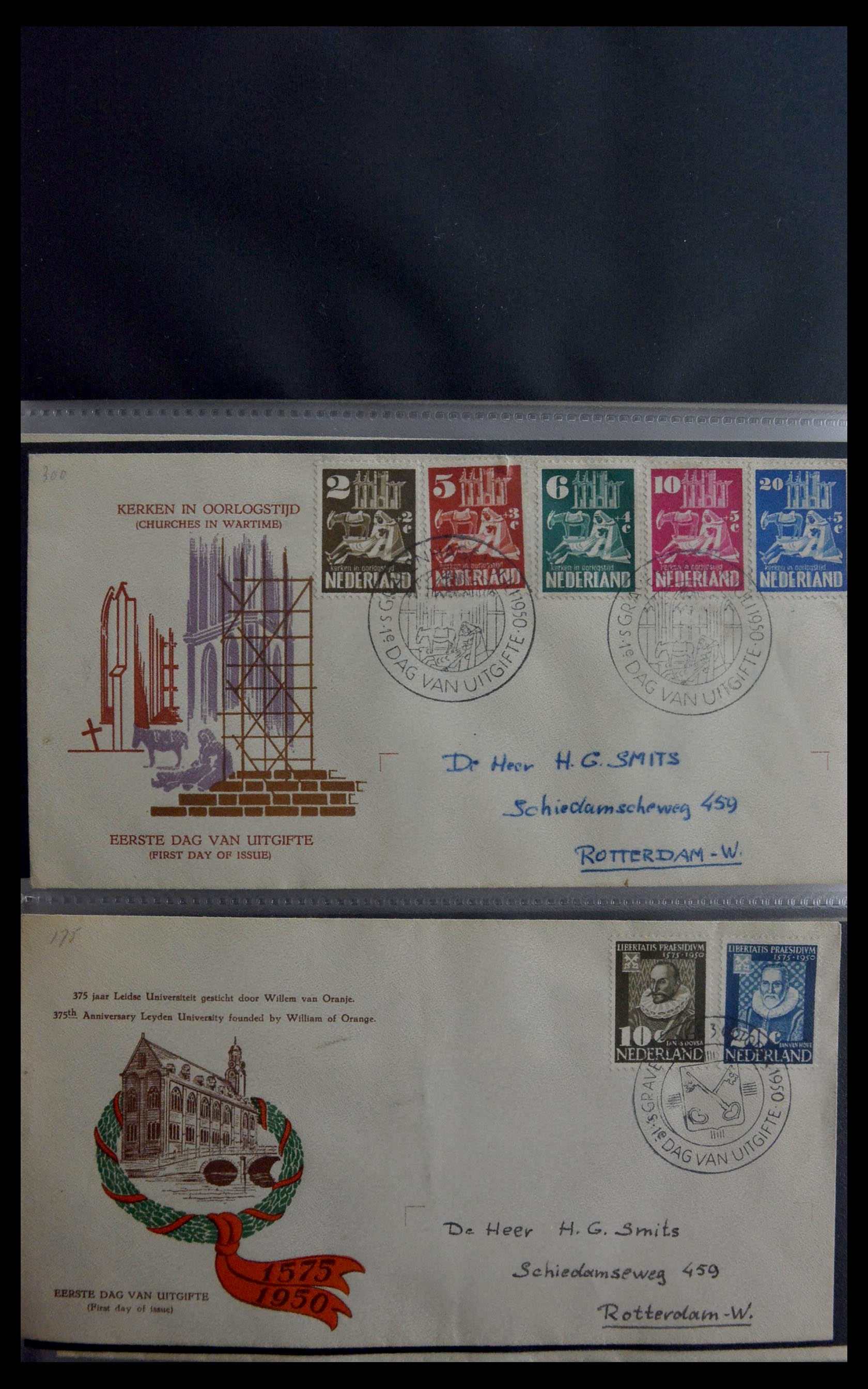 28929 001 - 28929 Netherlands FDC's 1950-1959.