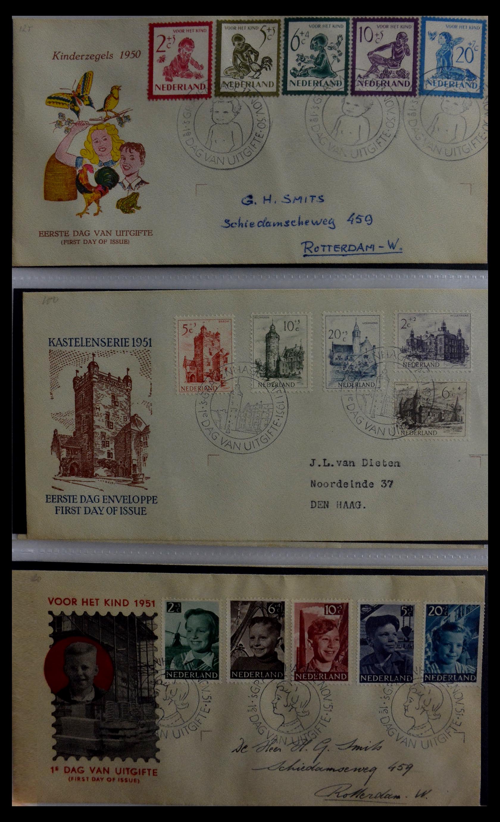 28929 002 - 28929 Netherlands FDC's 1950-1959.