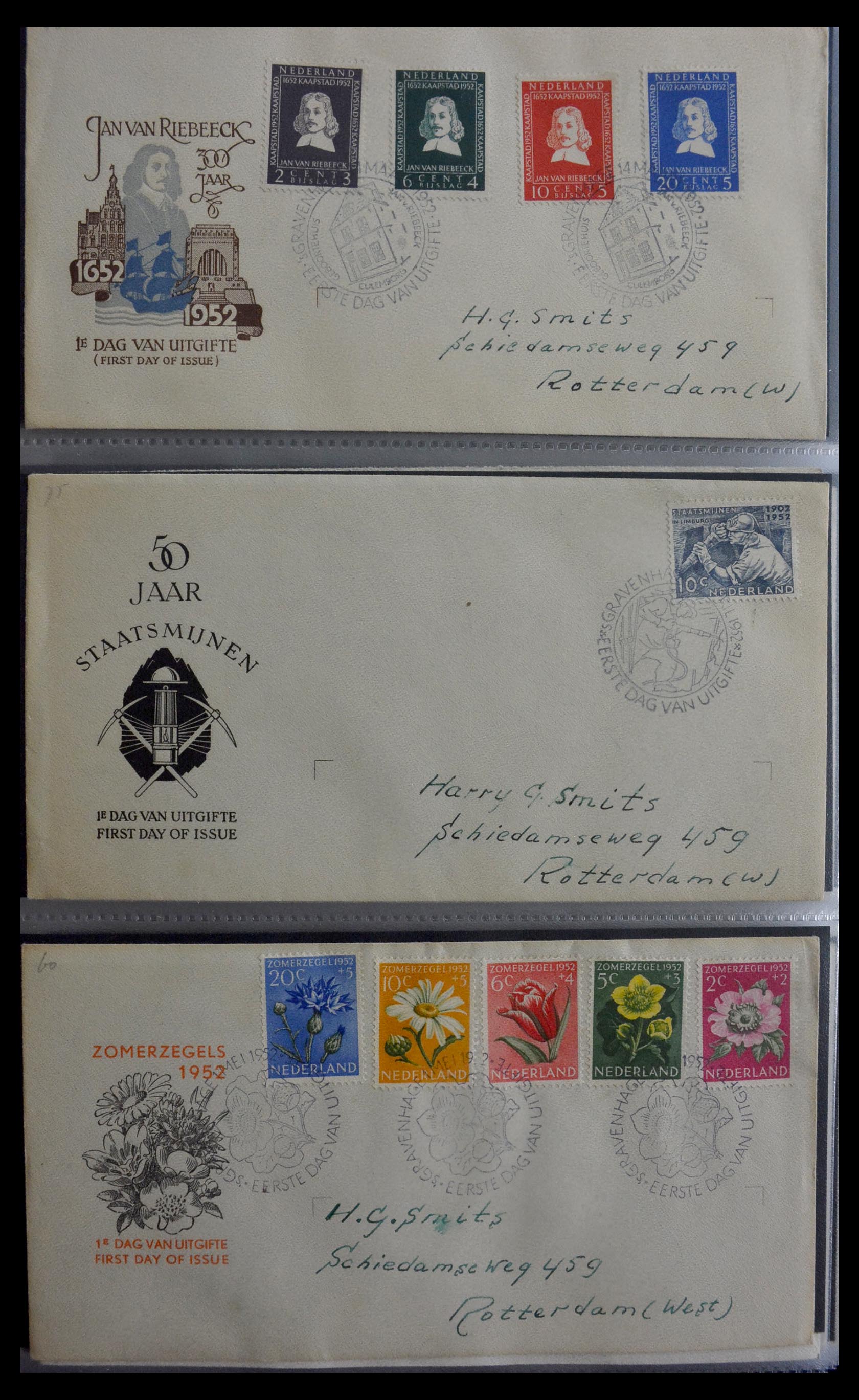 28929 003 - 28929 Netherlands FDC's 1950-1959.