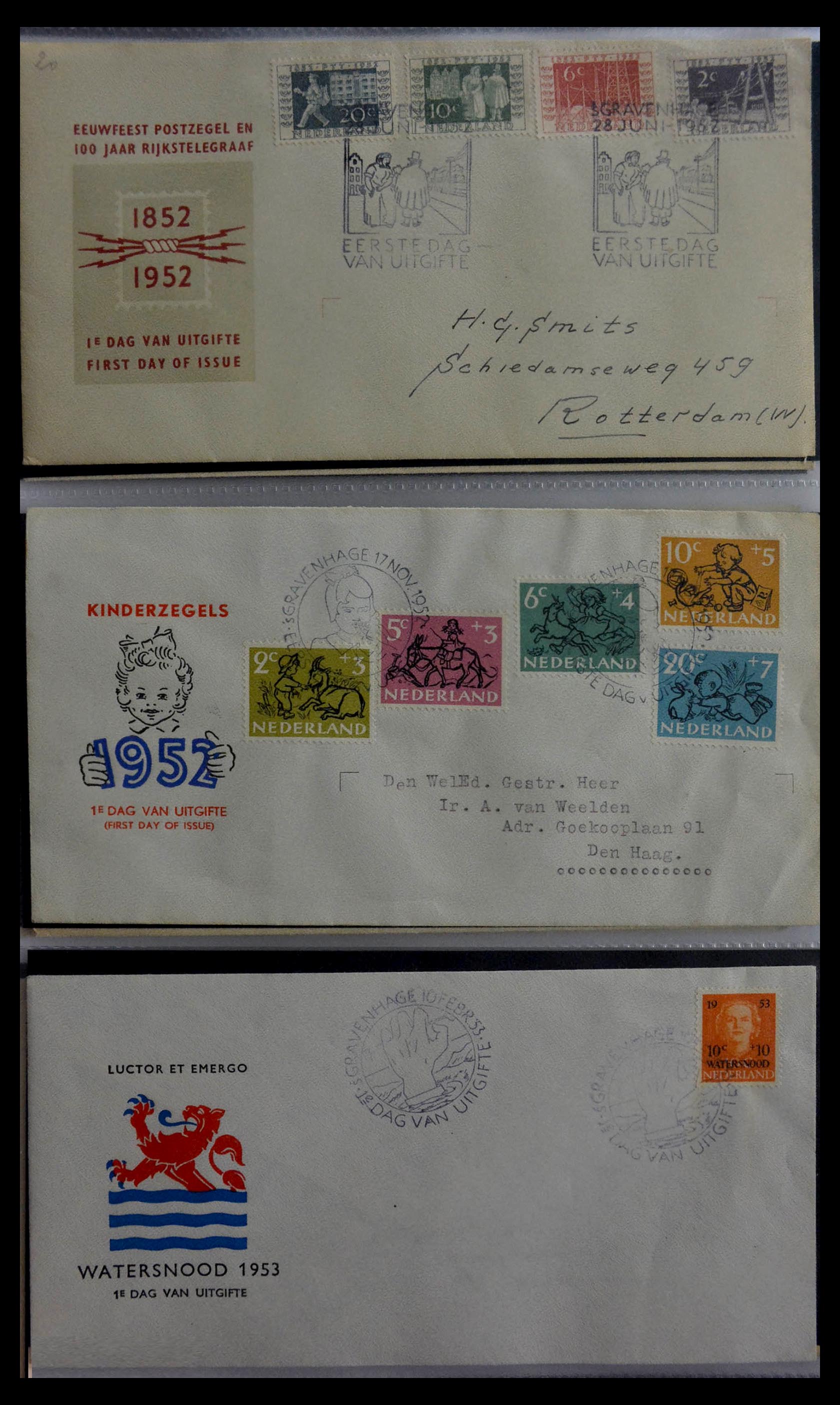 28929 004 - 28929 Netherlands FDC's 1950-1959.