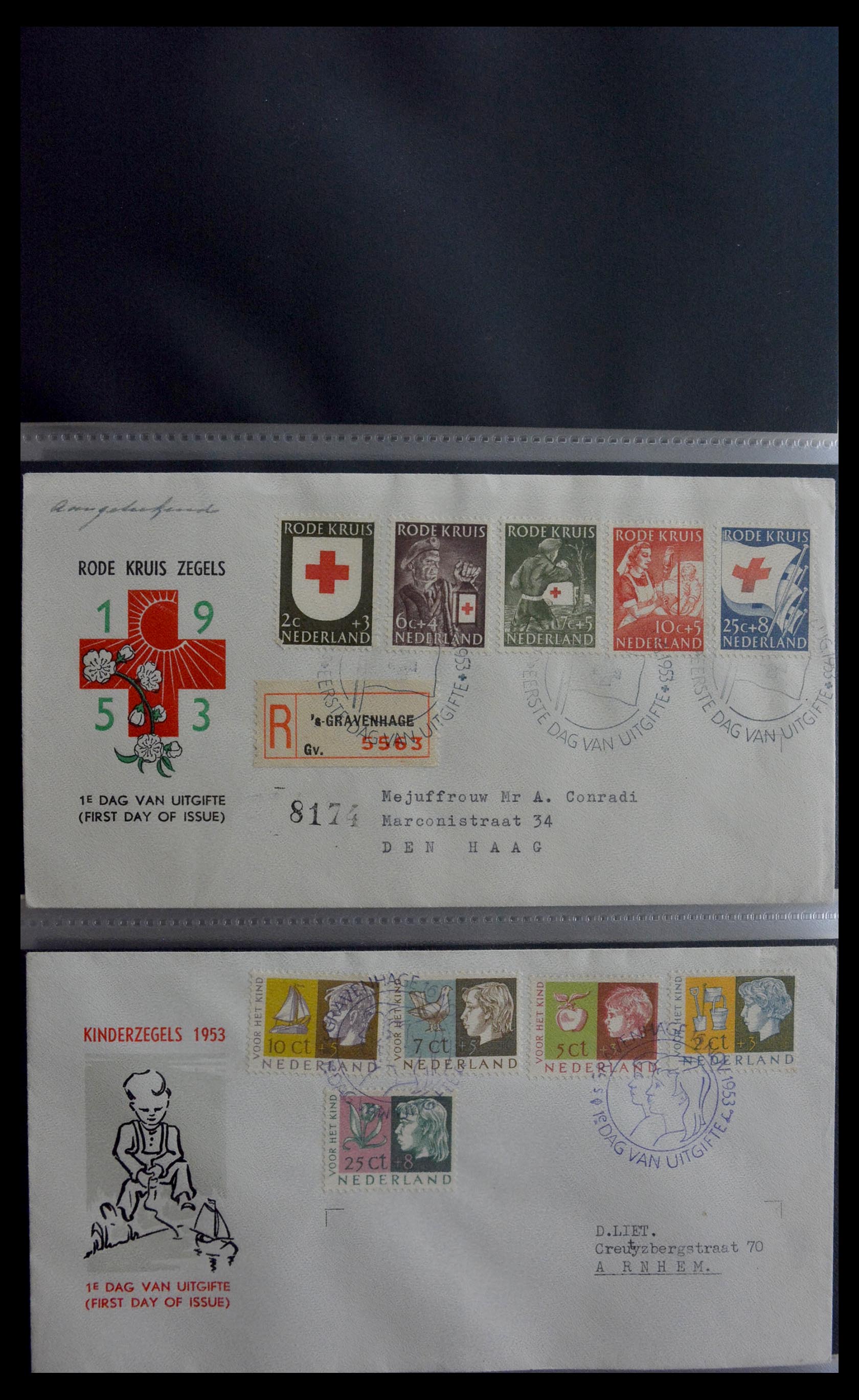 28929 005 - 28929 Netherlands FDC's 1950-1959.