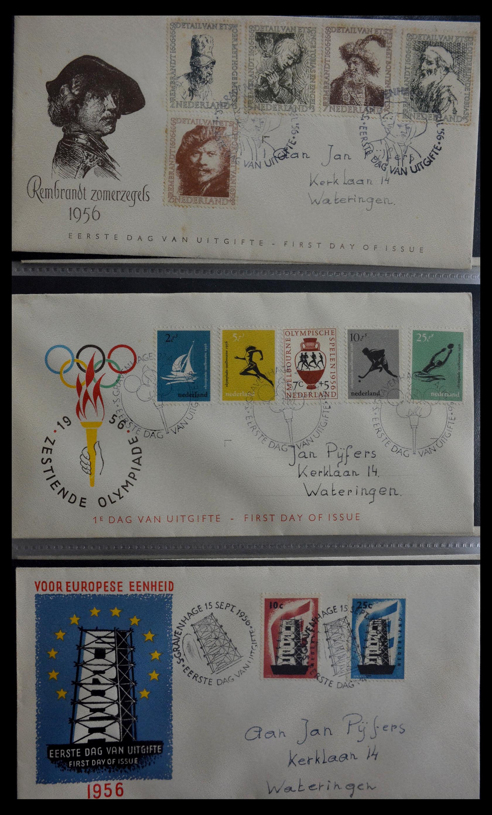 28929 009 - 28929 Netherlands FDC's 1950-1959.