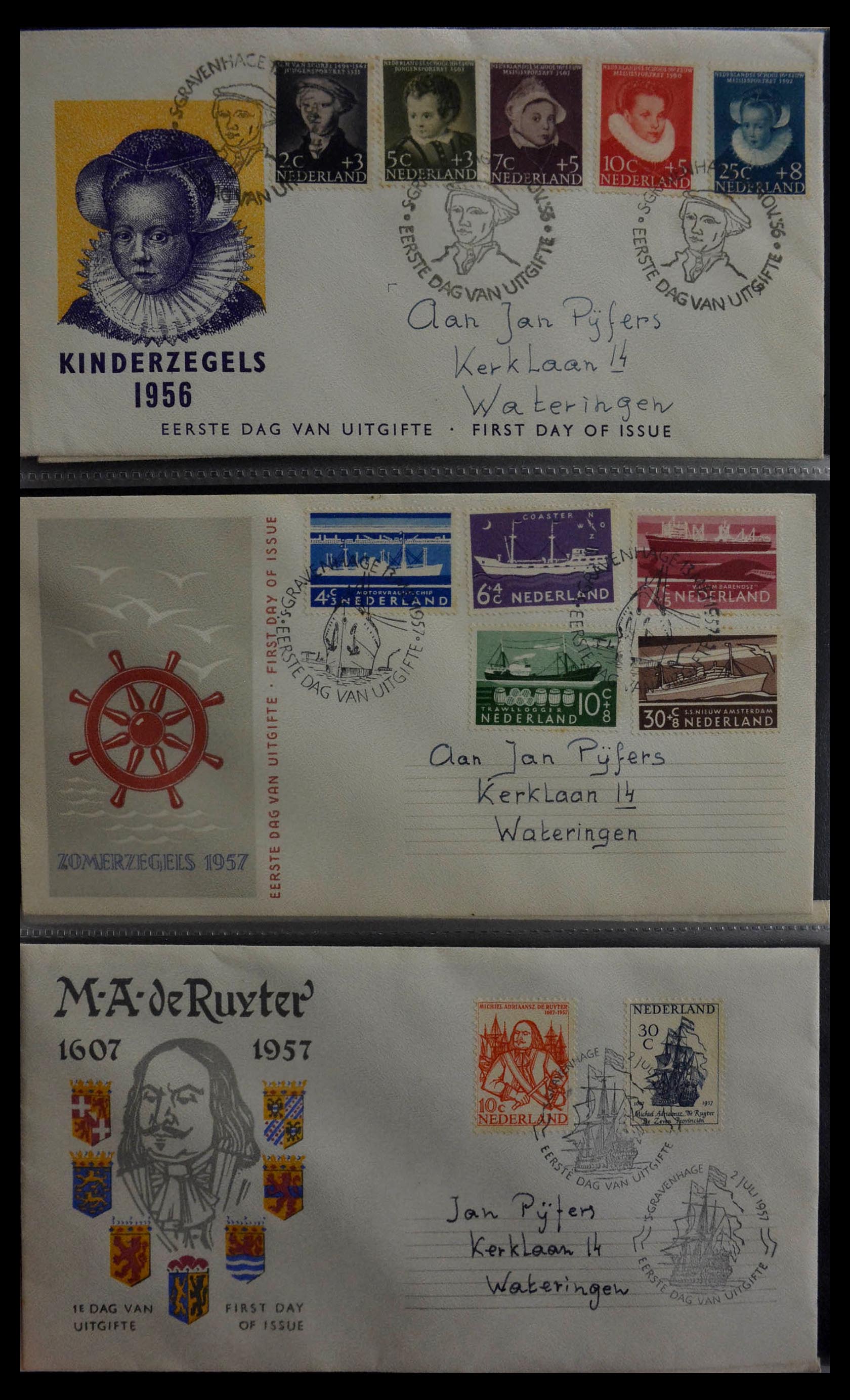 28929 010 - 28929 Netherlands FDC's 1950-1959.