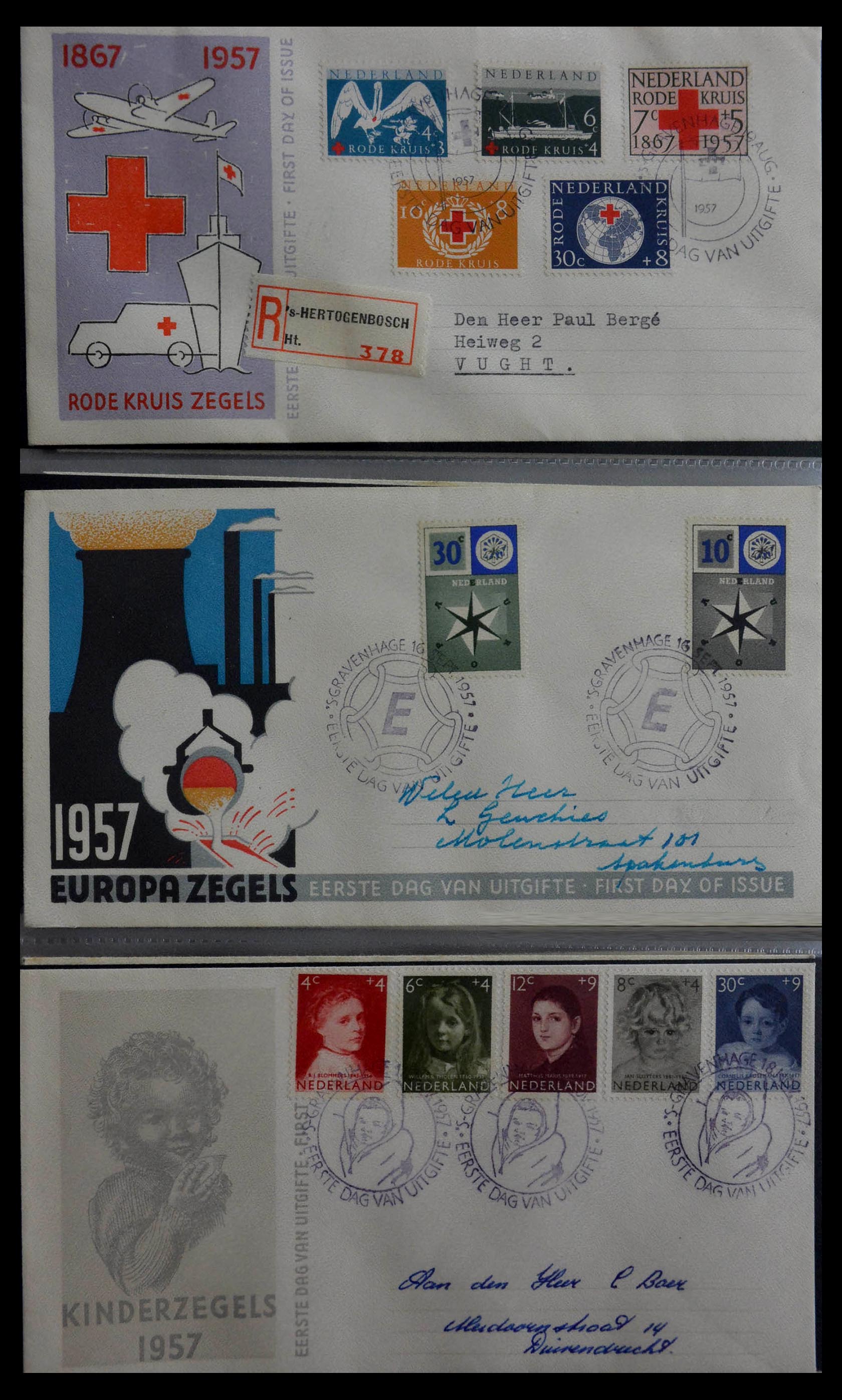 28929 011 - 28929 Netherlands FDC's 1950-1959.