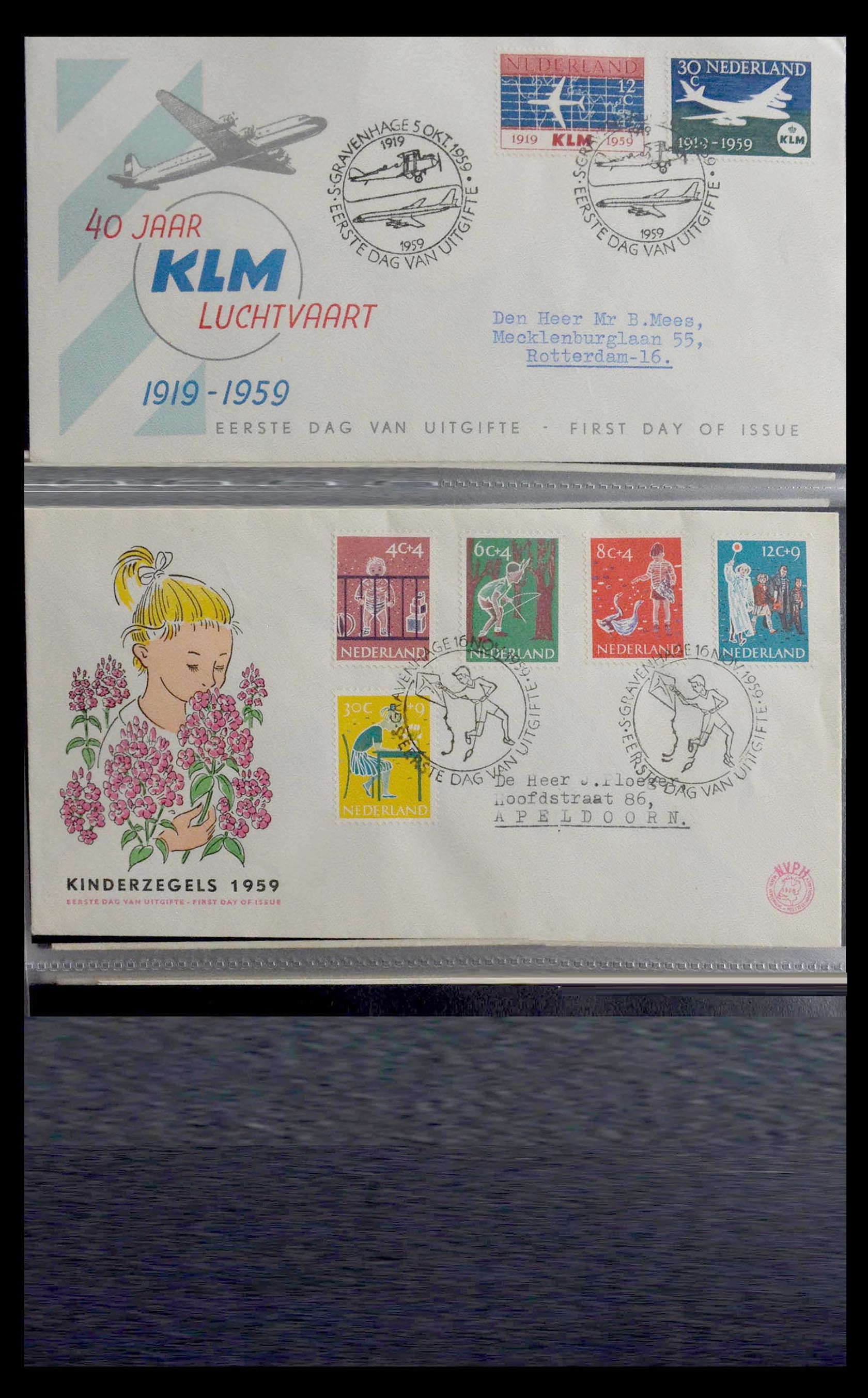 28929 014 - 28929 Nederland FDC's 1950-1959.