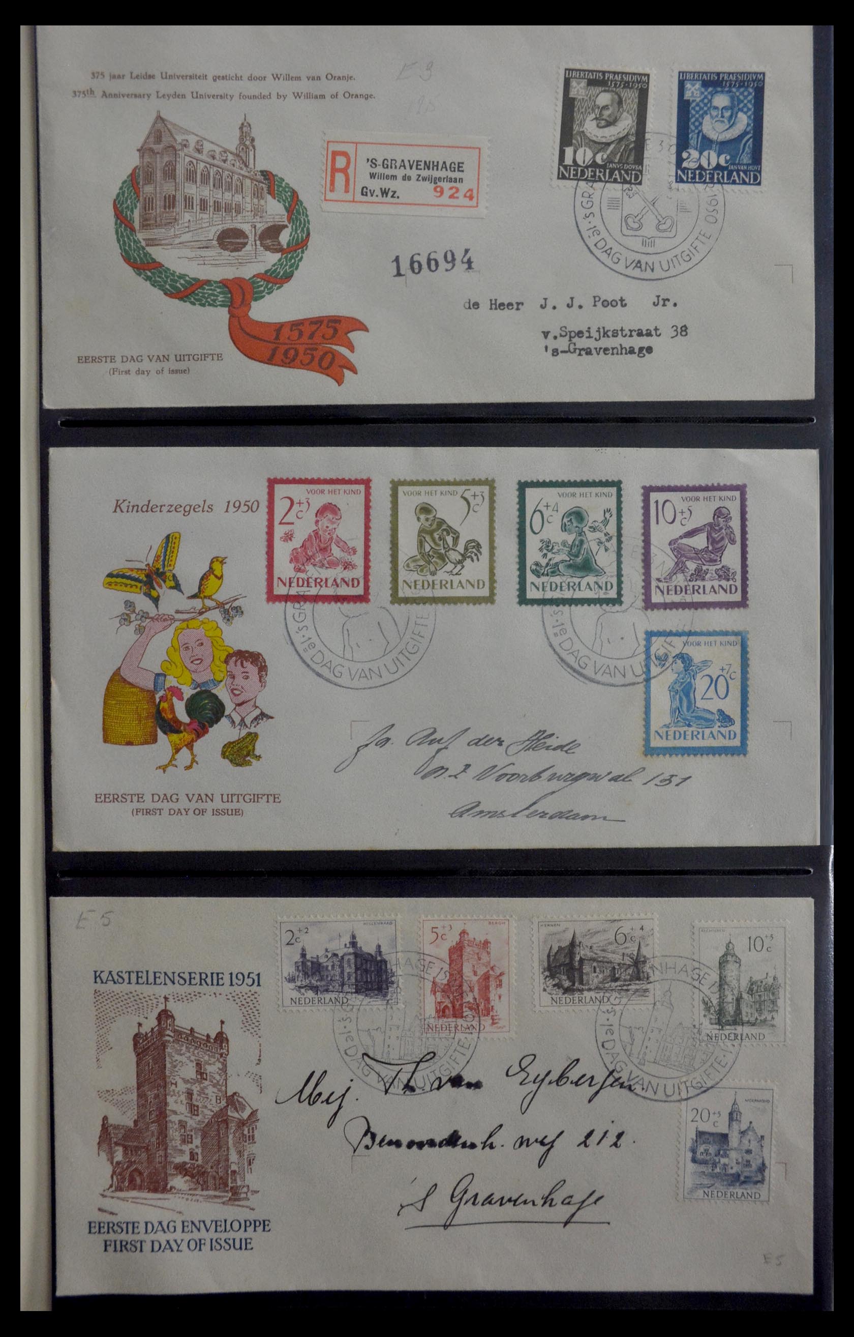 28947 001 - 28947 Netherlands FDC's 1950-1973.