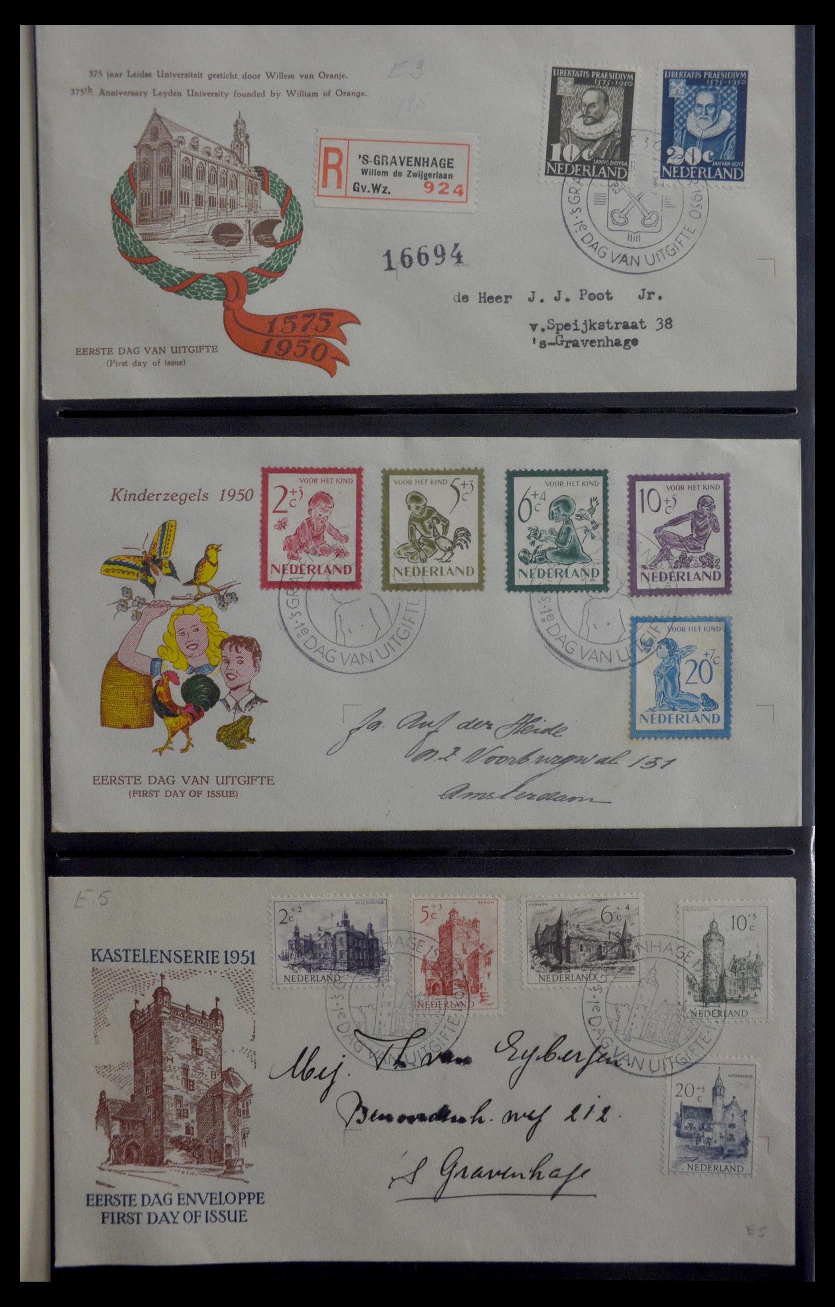 28947 001 - 28947 Nederland FDC's 1950-1973.