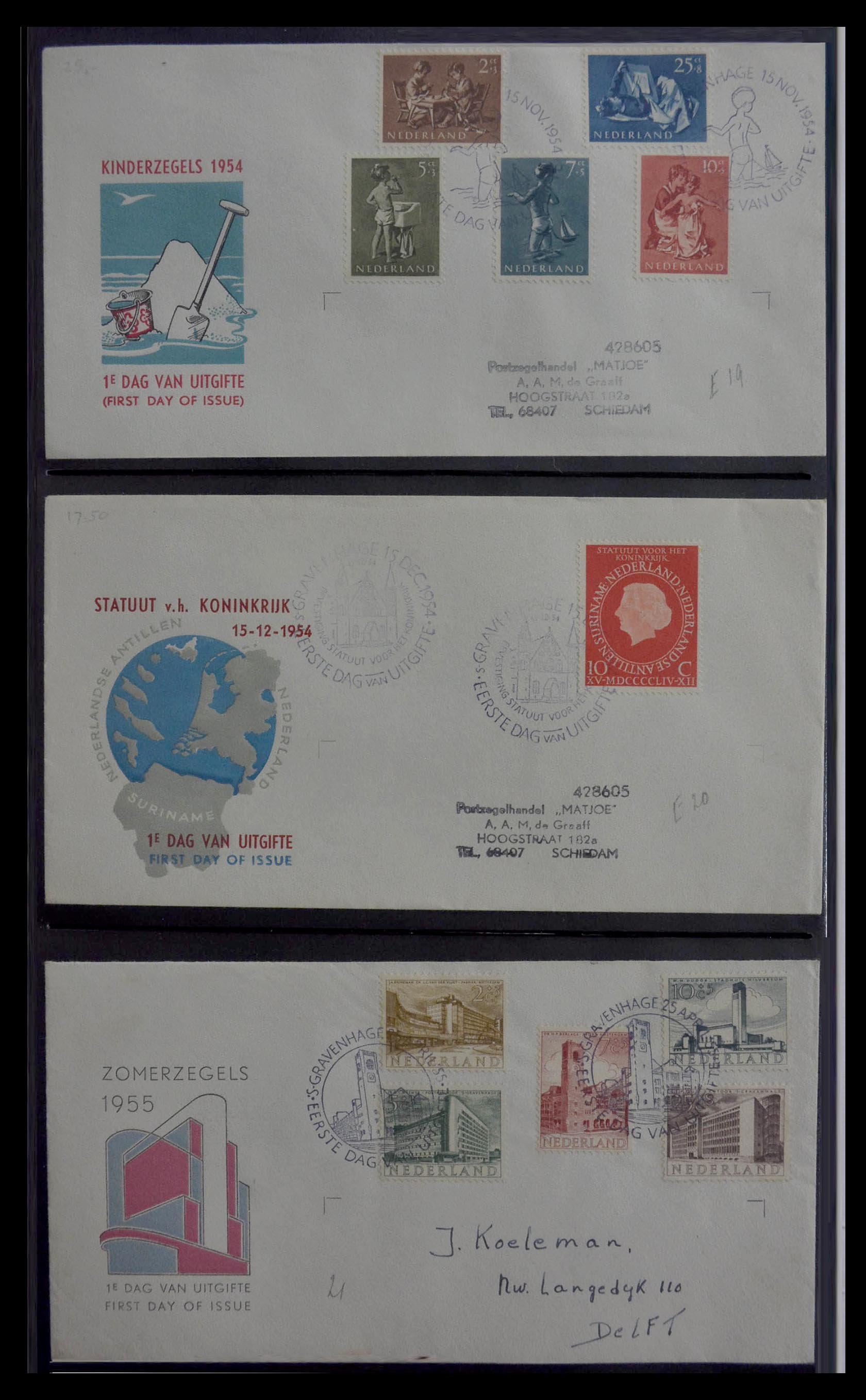 28947 006 - 28947 Netherlands FDC's 1950-1973.