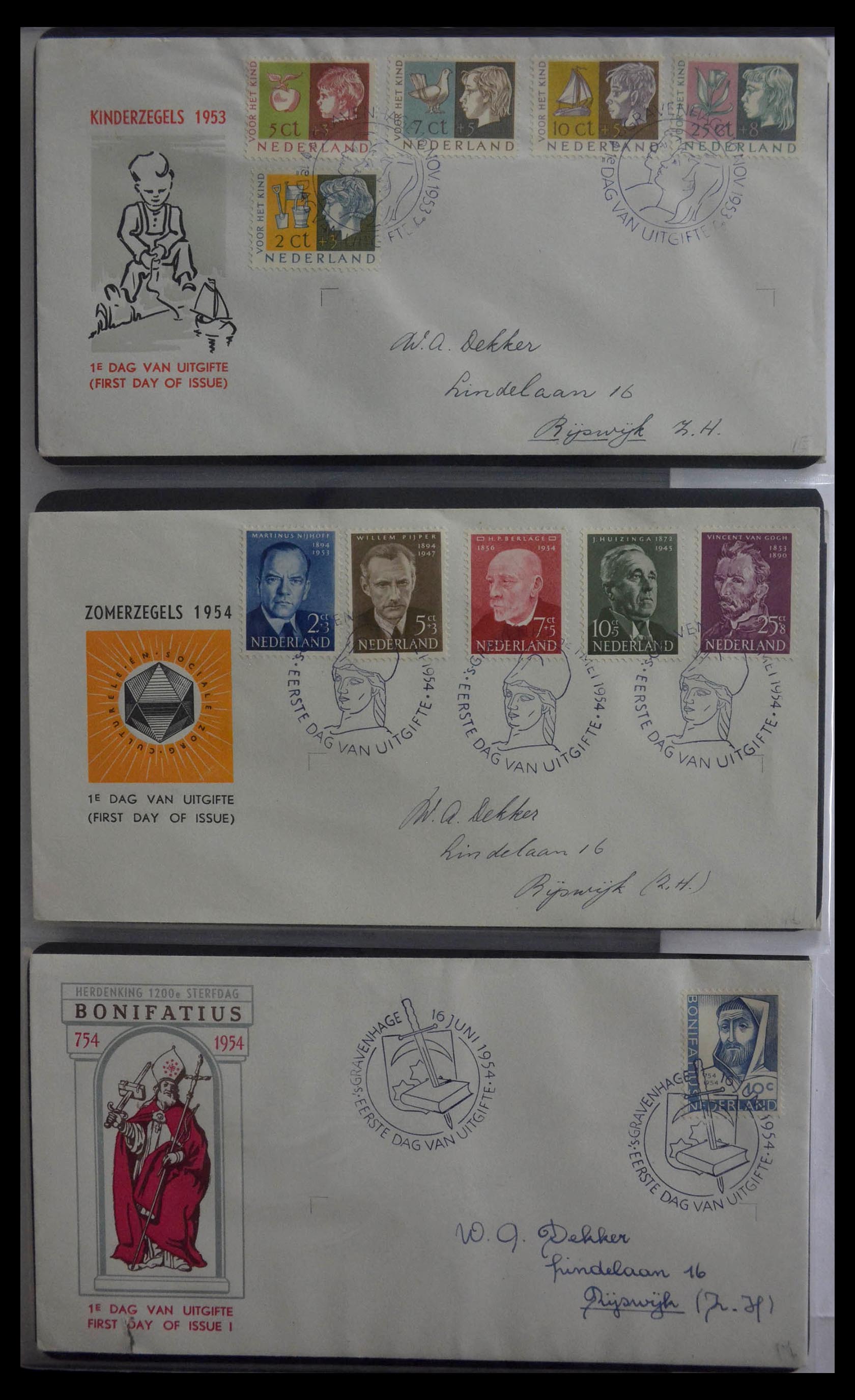 28948 005 - 28948 Netherlands FDC's 1951-1980.