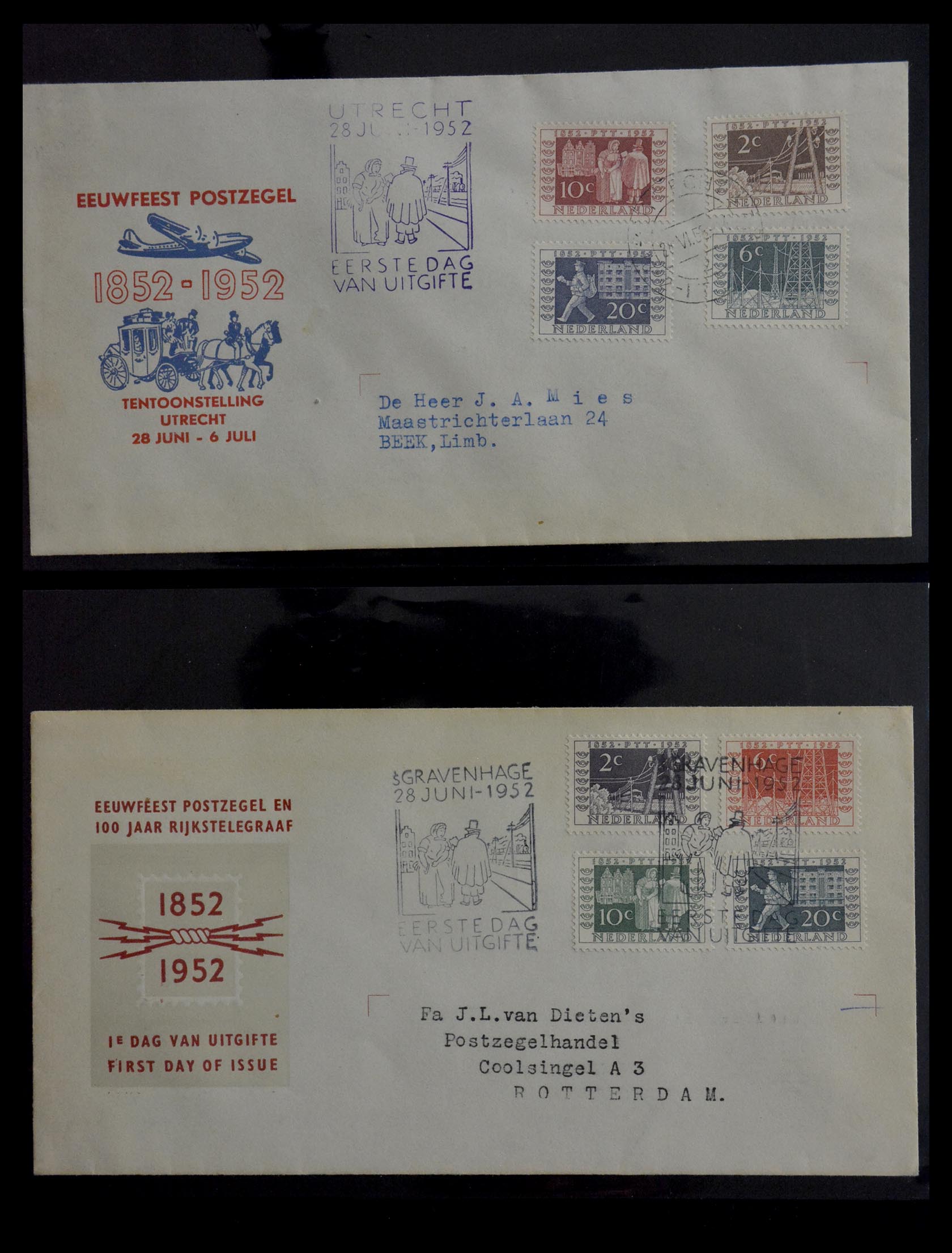 28949 004 - 28949 Netherlands FDC's 1950-1959.