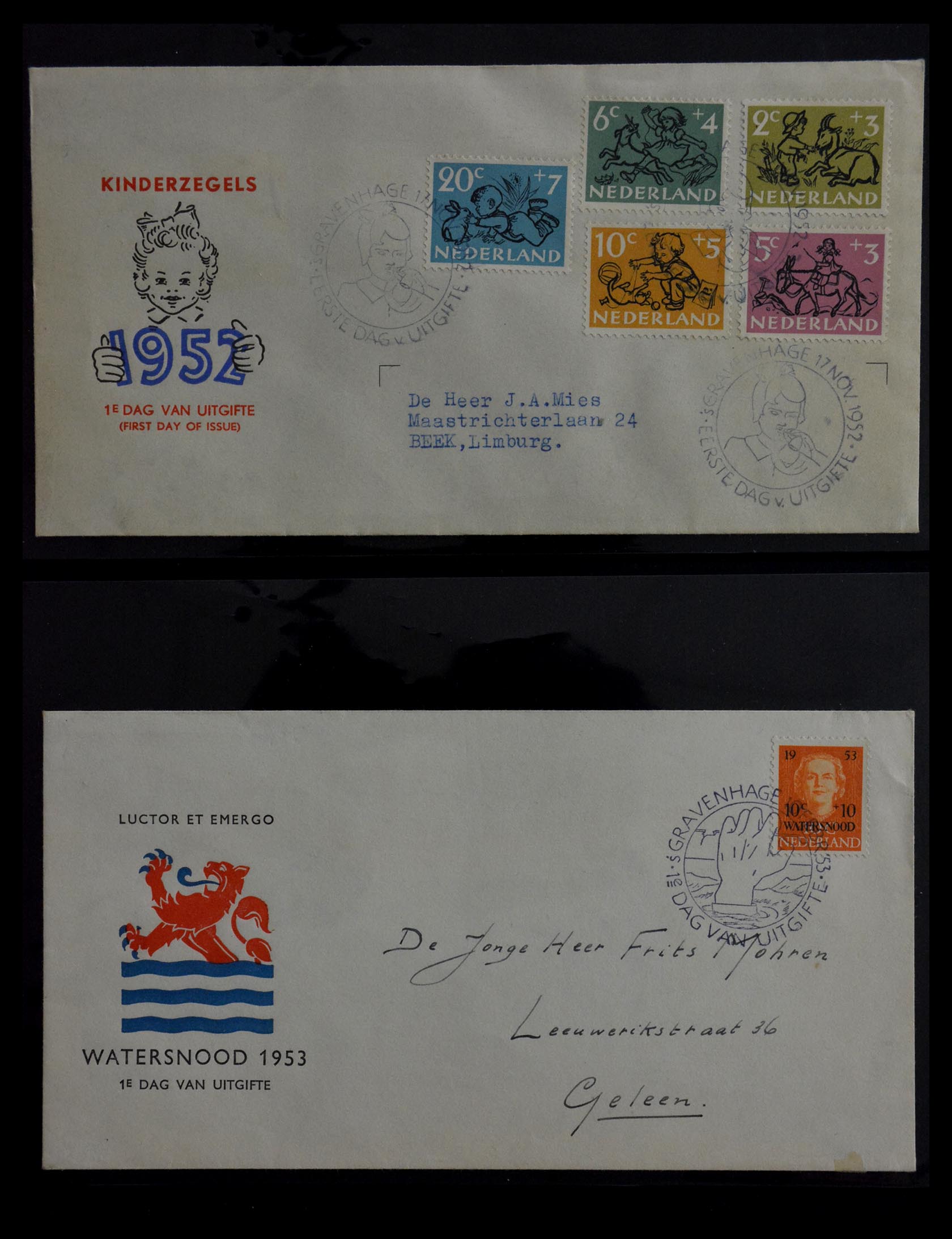 28949 005 - 28949 Netherlands FDC's 1950-1959.