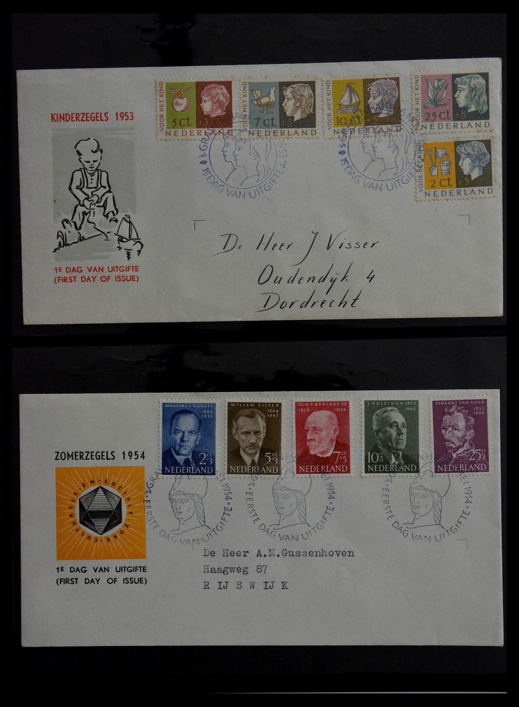 28949 007 - 28949 Netherlands FDC's 1950-1959.