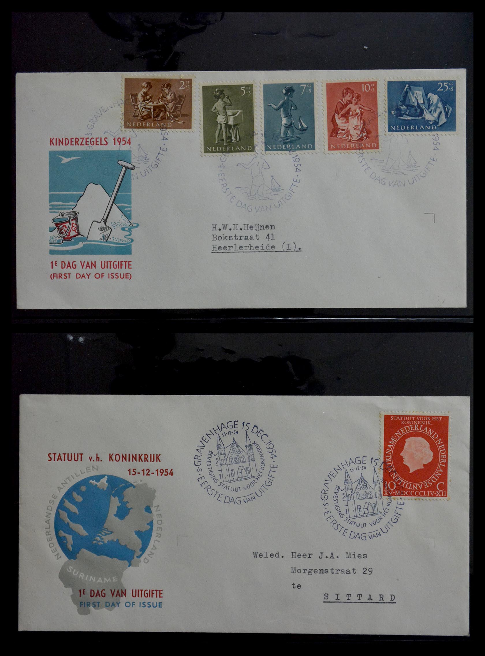 28949 009 - 28949 Netherlands FDC's 1950-1959.