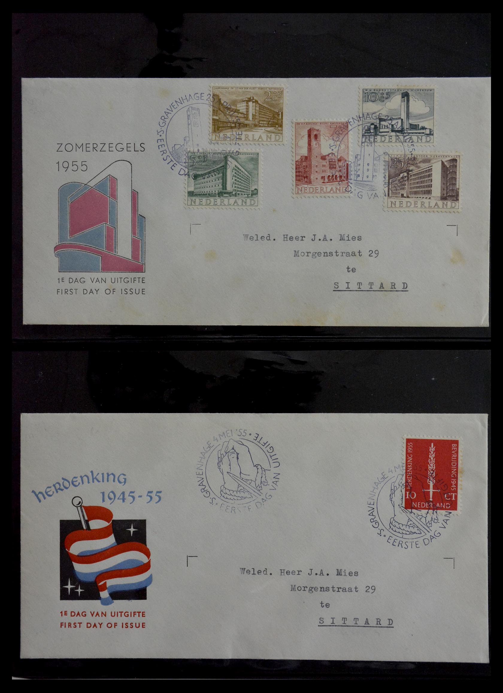 28949 010 - 28949 Netherlands FDC's 1950-1959.