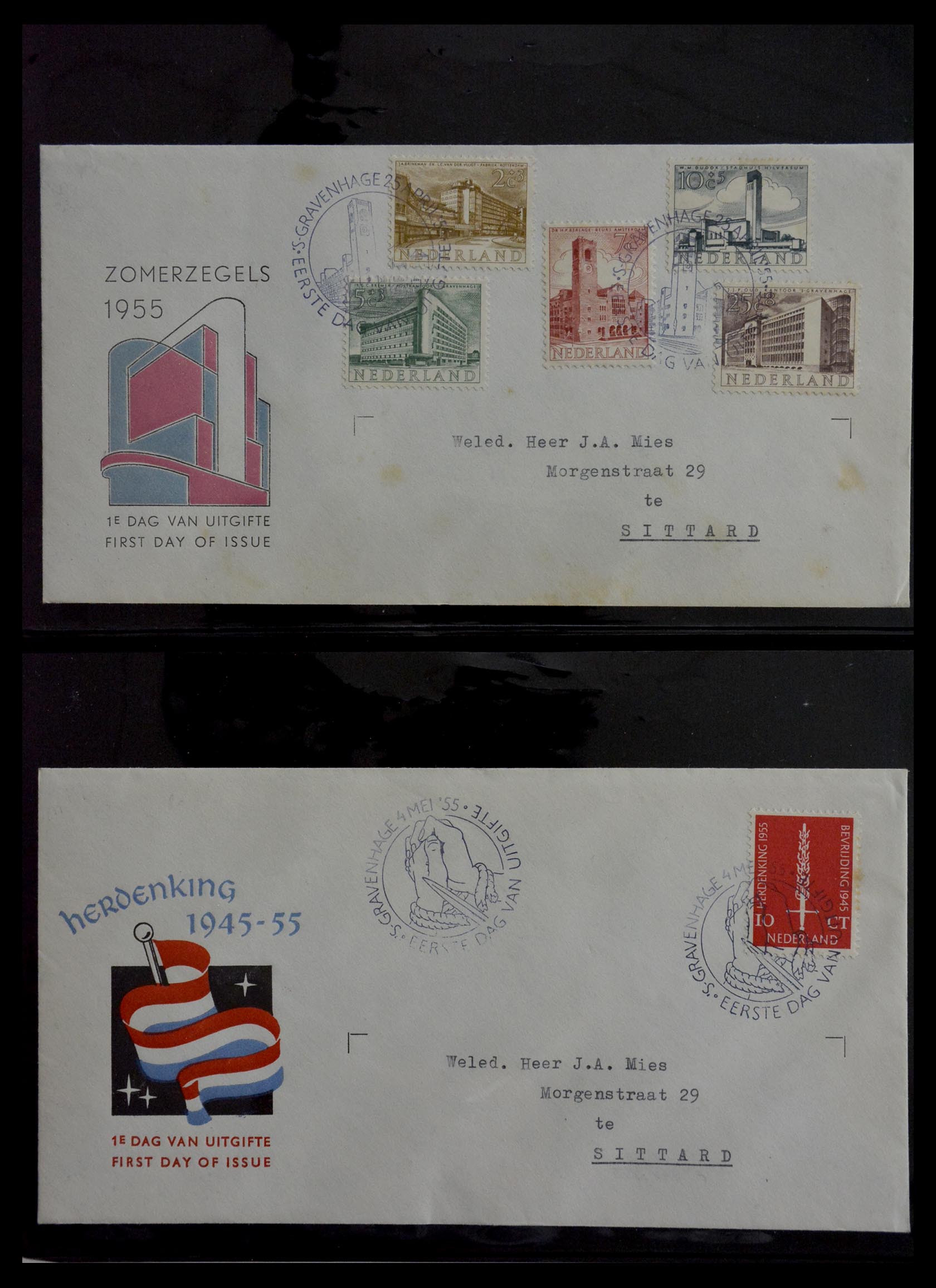 28949 010 - 28949 Nederland FDC's 1950-1959.