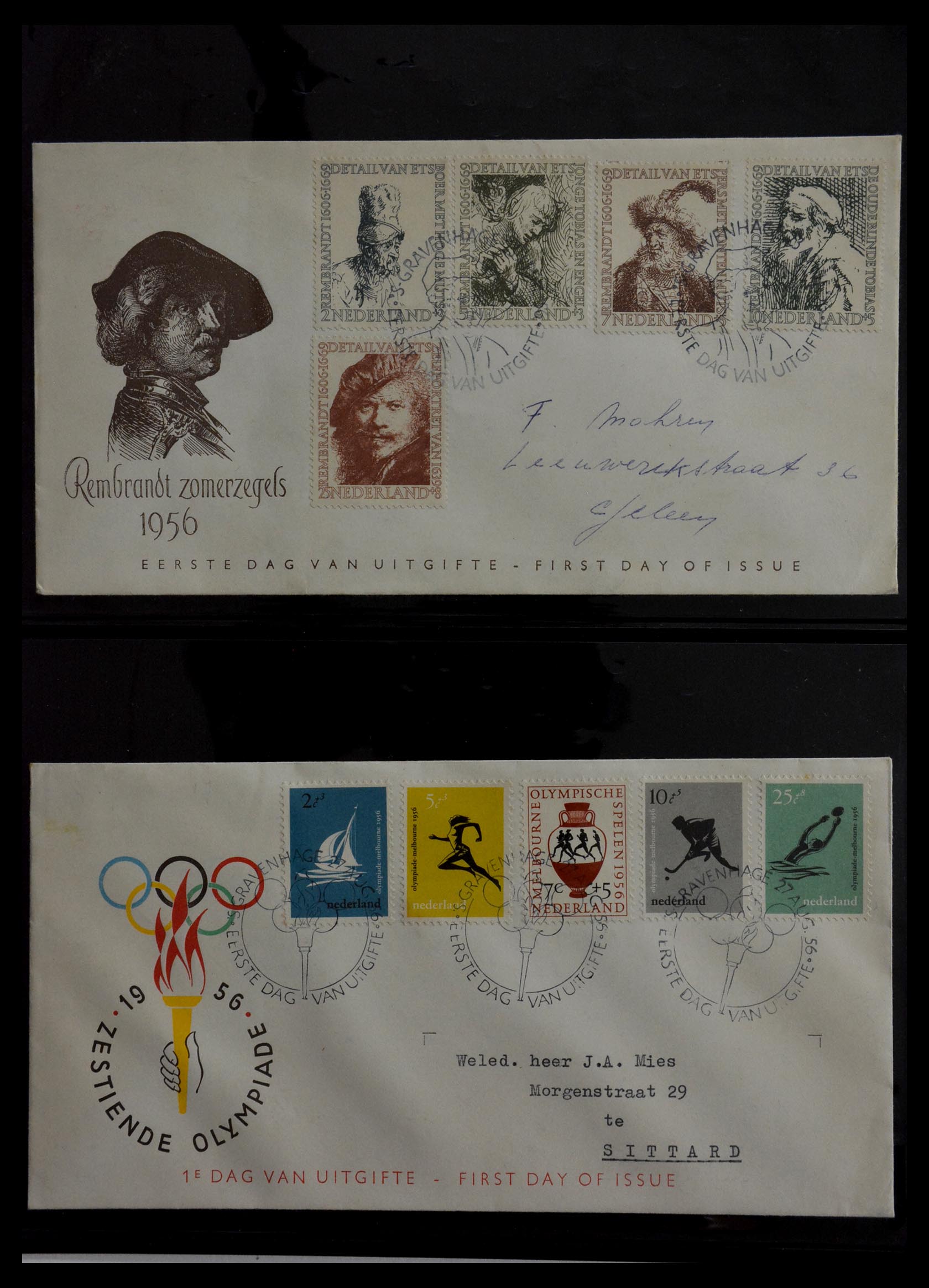 28949 012 - 28949 Netherlands FDC's 1950-1959.