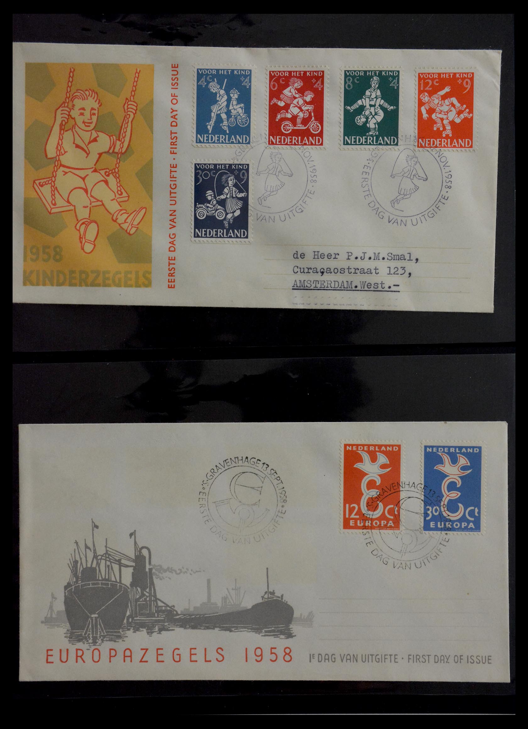 28949 017 - 28949 Netherlands FDC's 1950-1959.