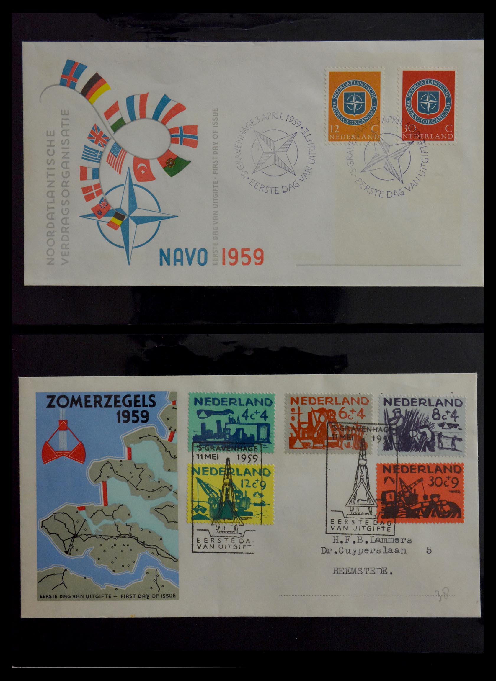 28949 018 - 28949 Nederland FDC's 1950-1959.
