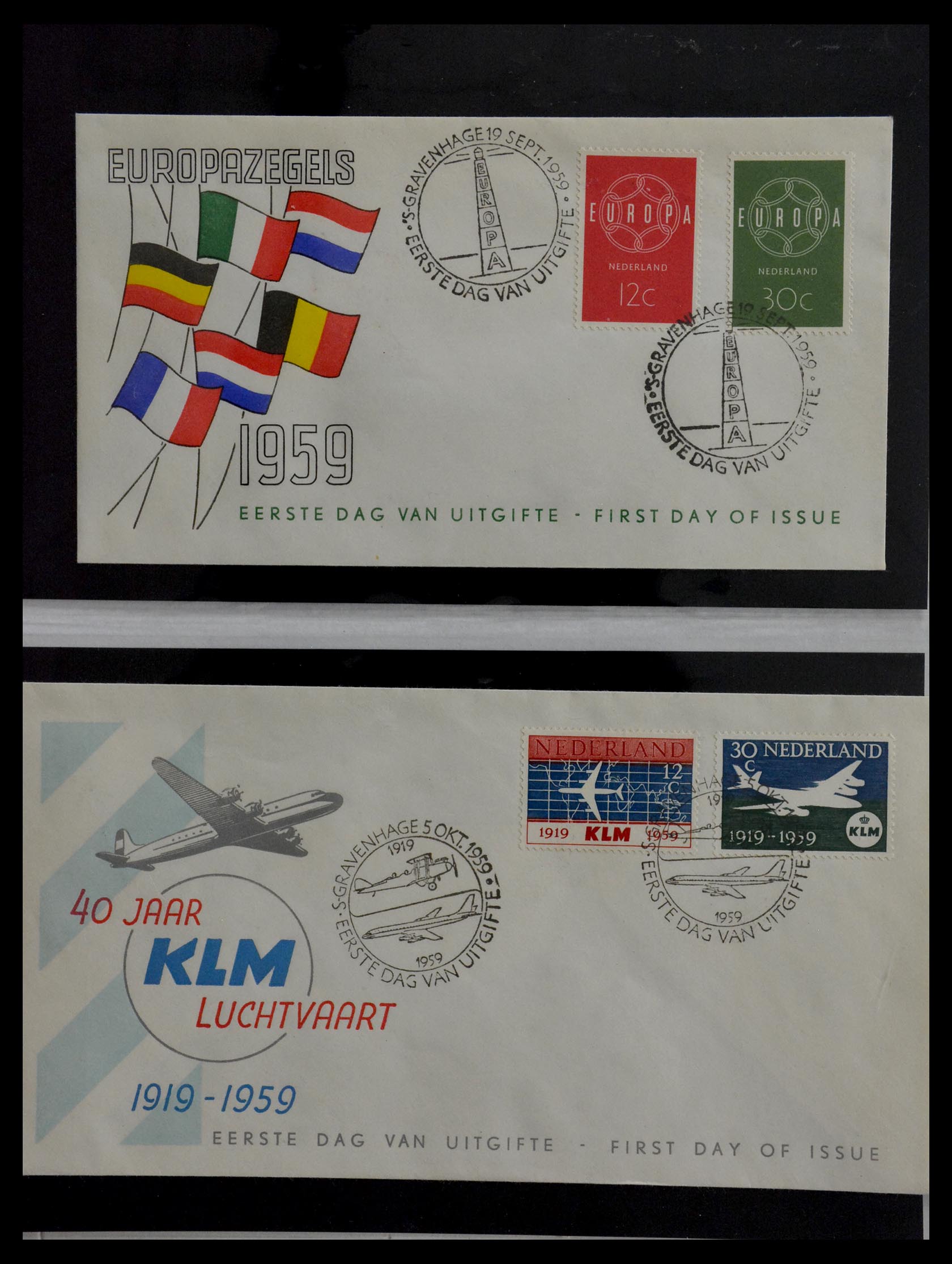 28949 019 - 28949 Nederland FDC's 1950-1959.