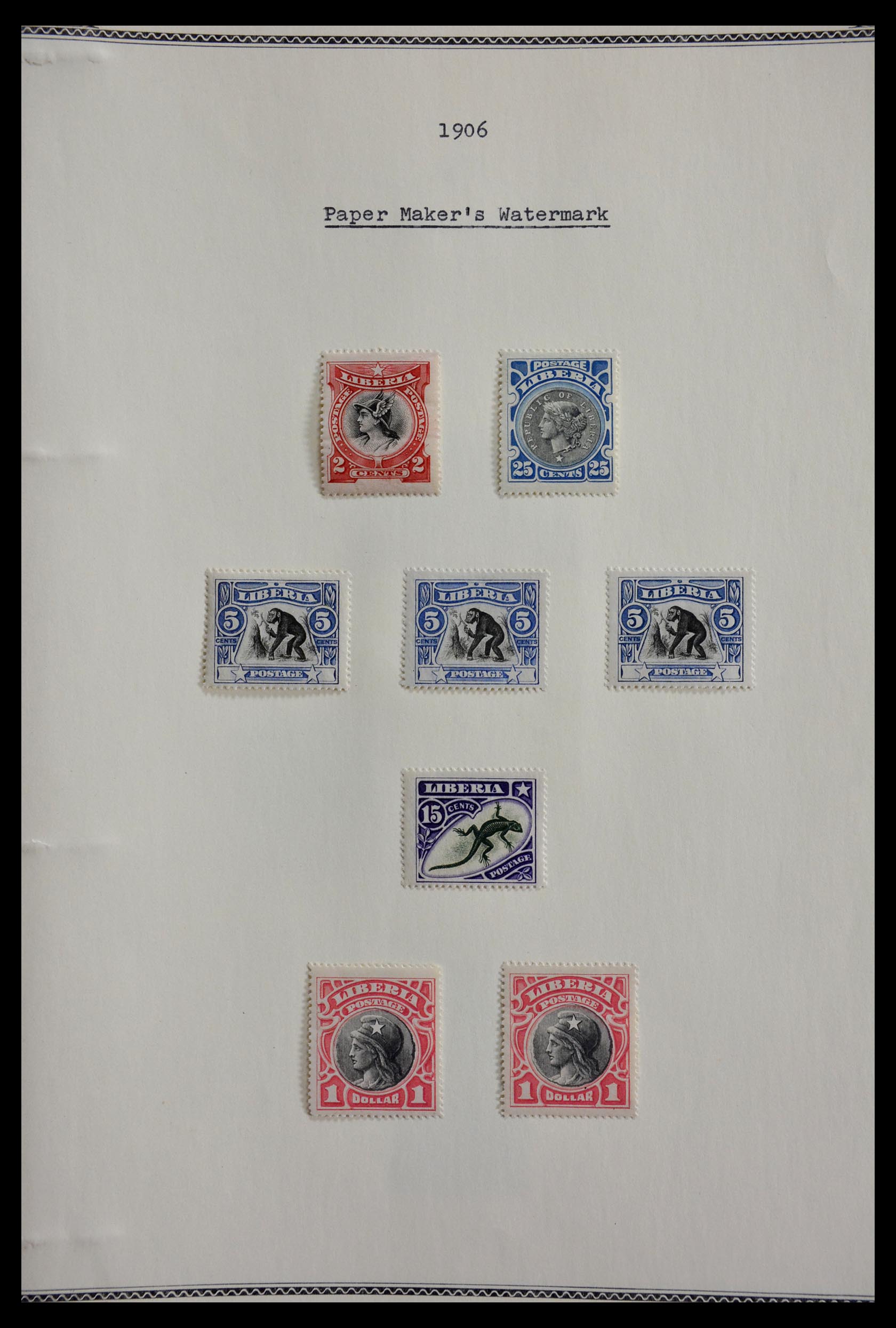 28971 001 - 28971 Liberia 1906-1909.