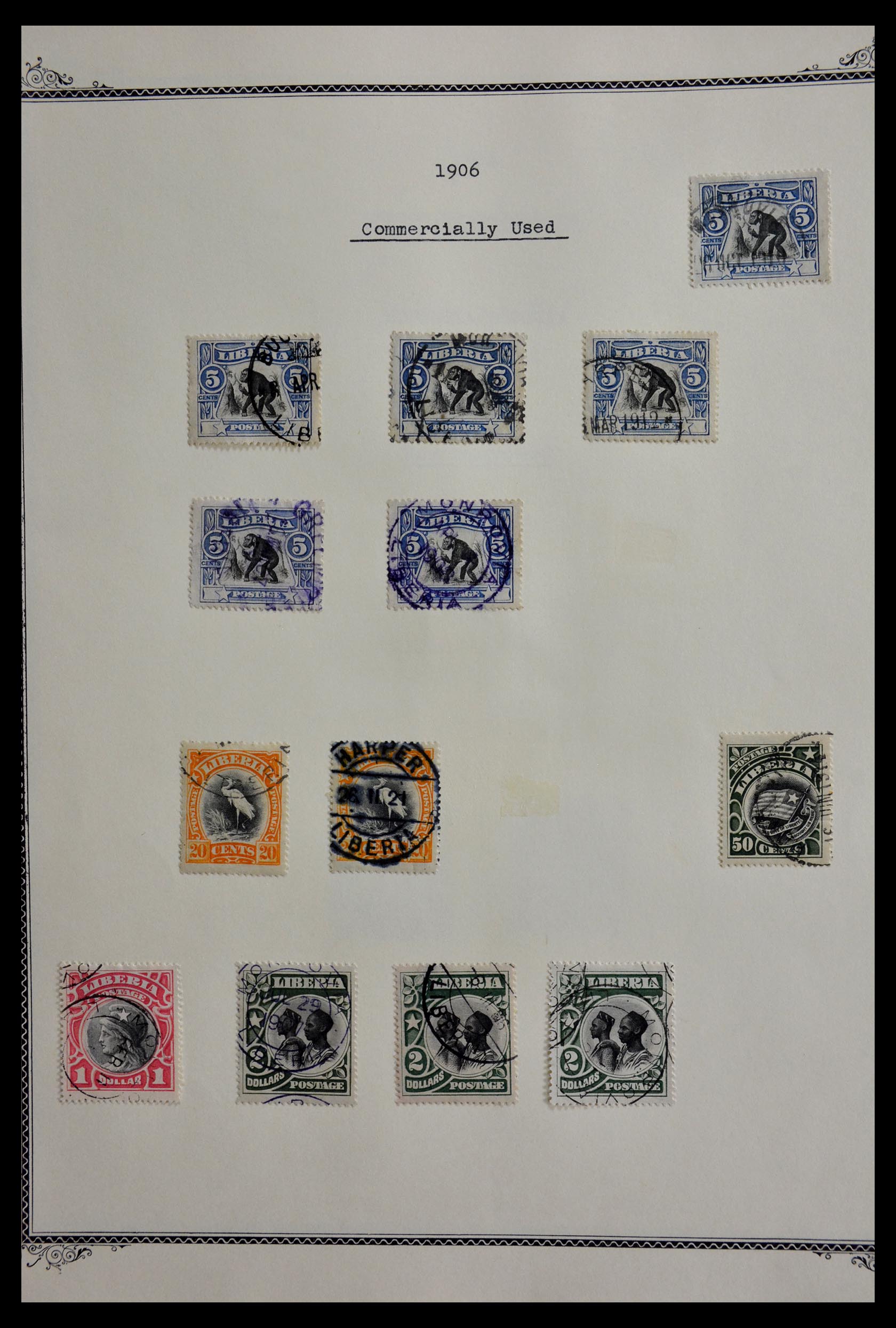 28971 008 - 28971 Liberia 1906-1909.