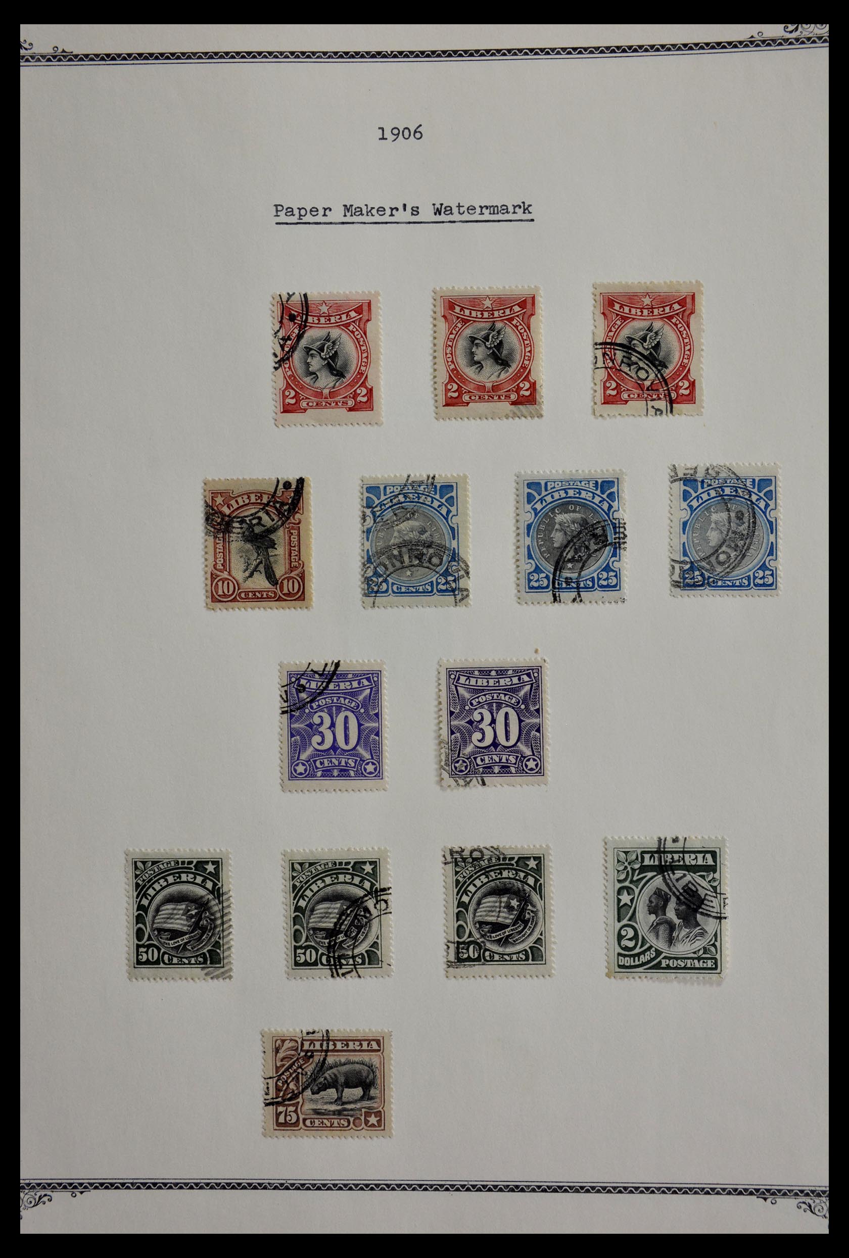 28971 014 - 28971 Liberia 1906-1909.