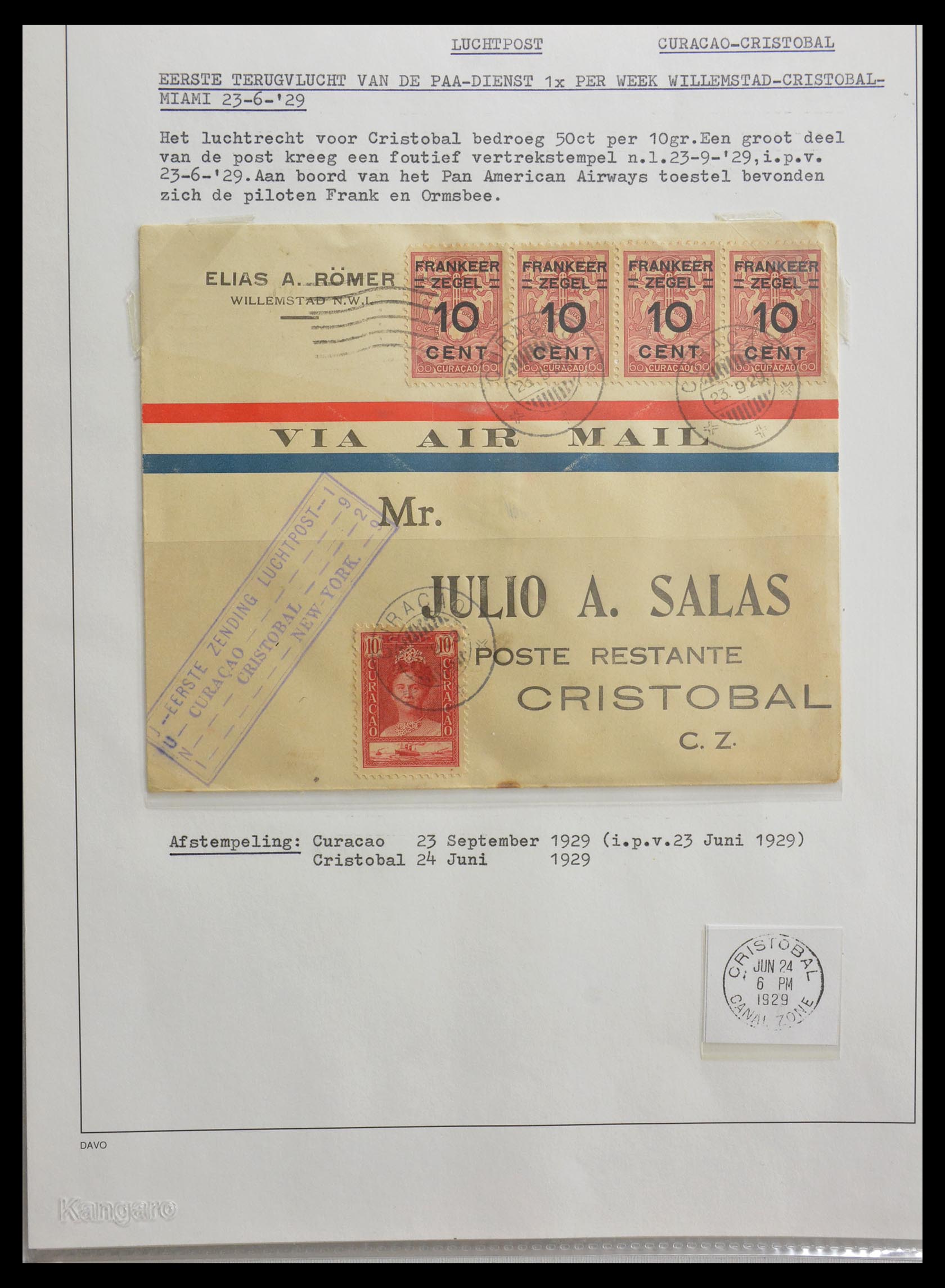 29087 003 - 29087 Netherlands airmail covers 1933-1953.