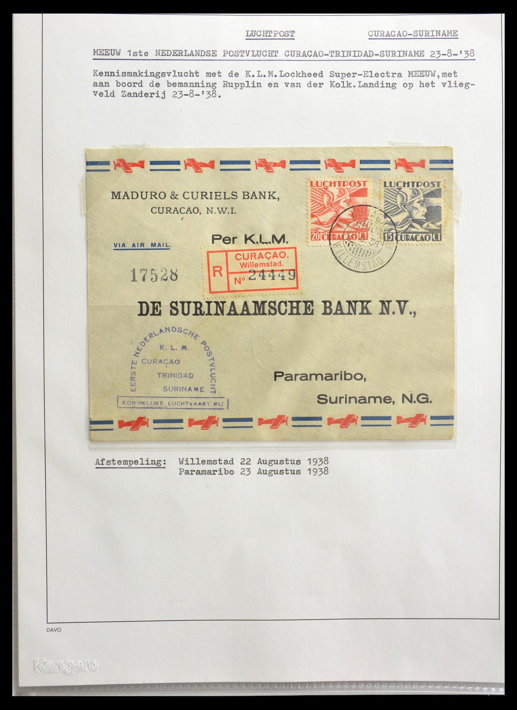 29087 007 - 29087 Netherlands airmail covers 1933-1953.