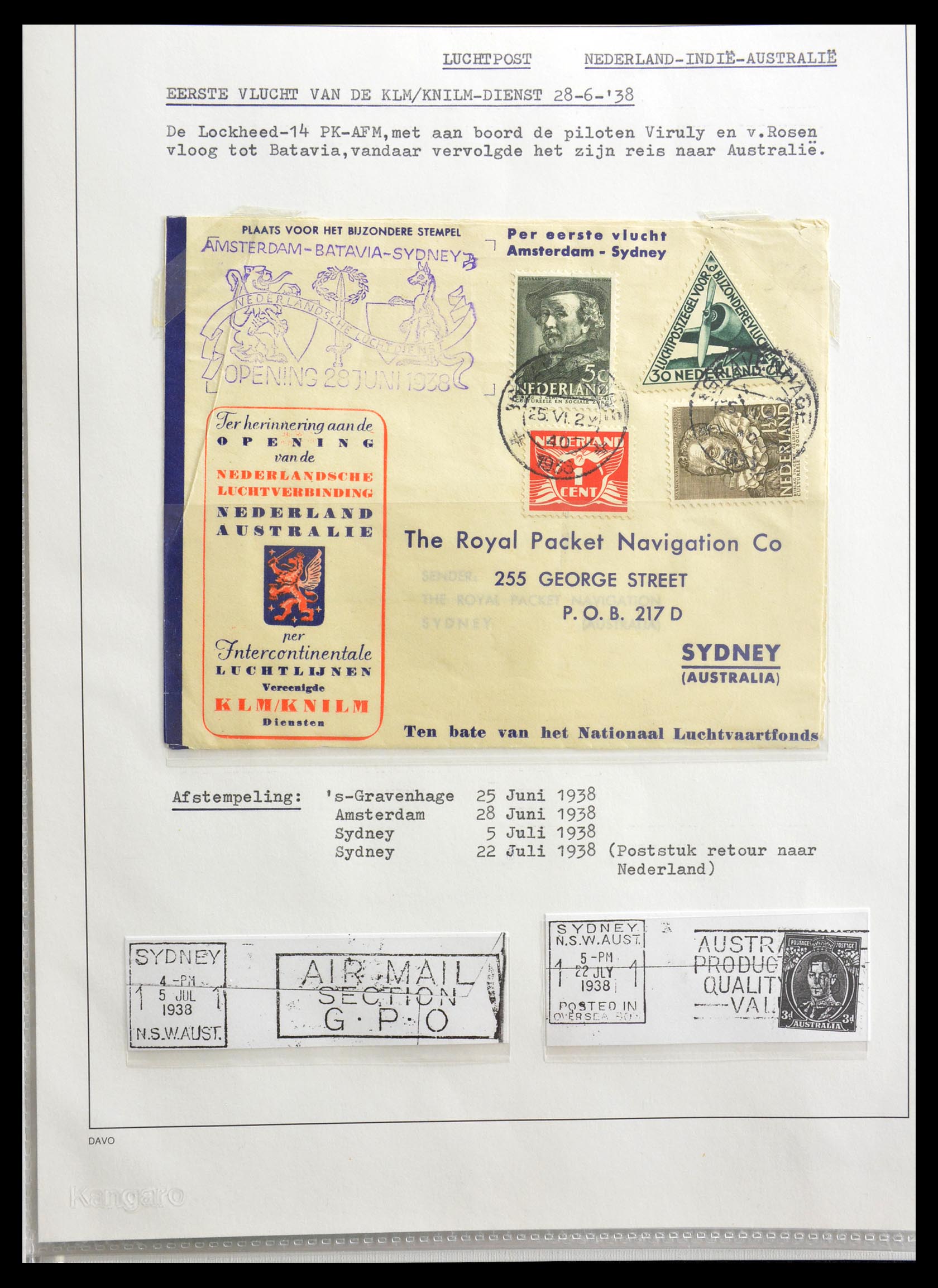 29087 009 - 29087 Netherlands airmail covers 1933-1953.