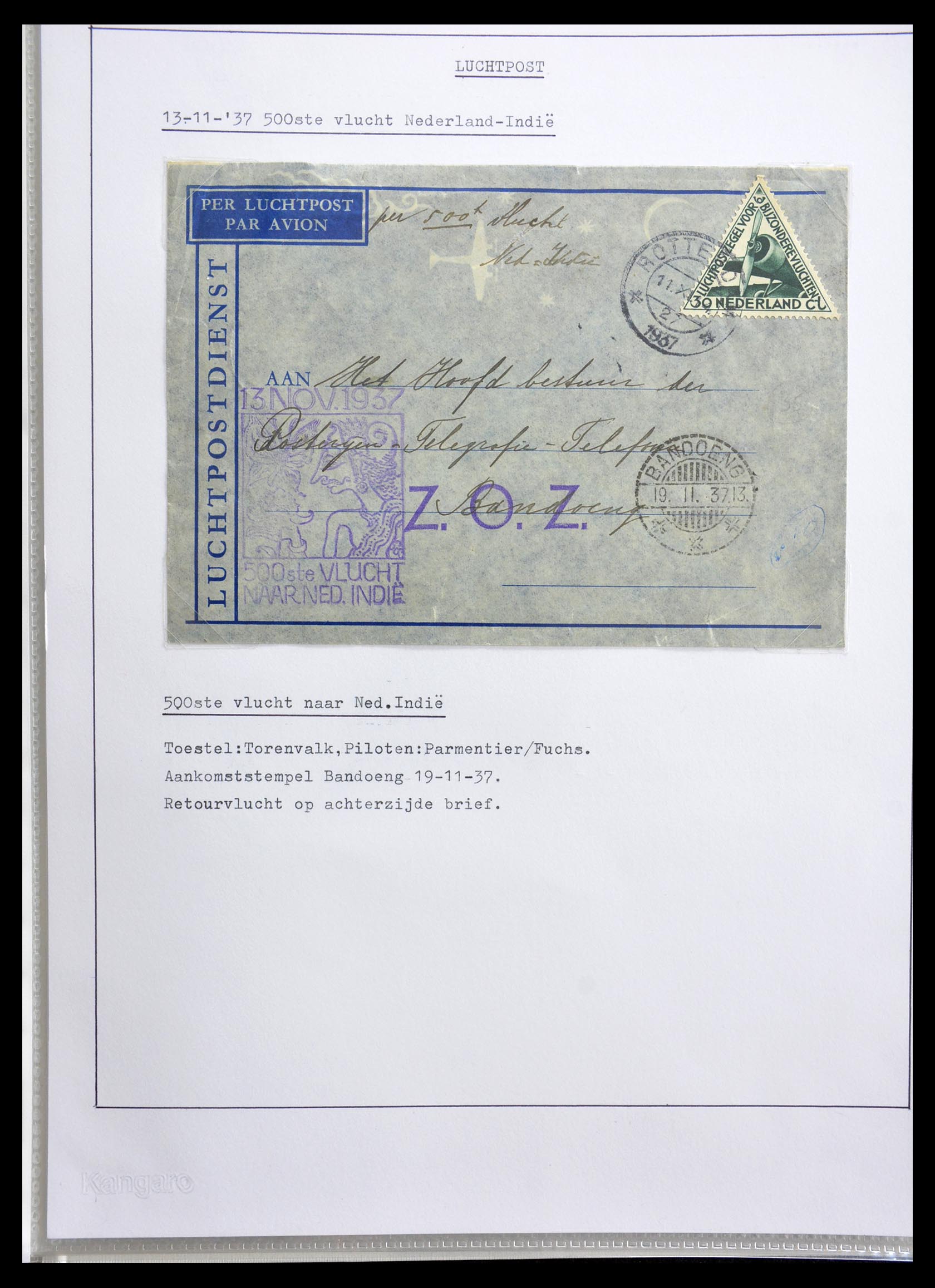 29087 013 - 29087 Netherlands airmail covers 1933-1953.