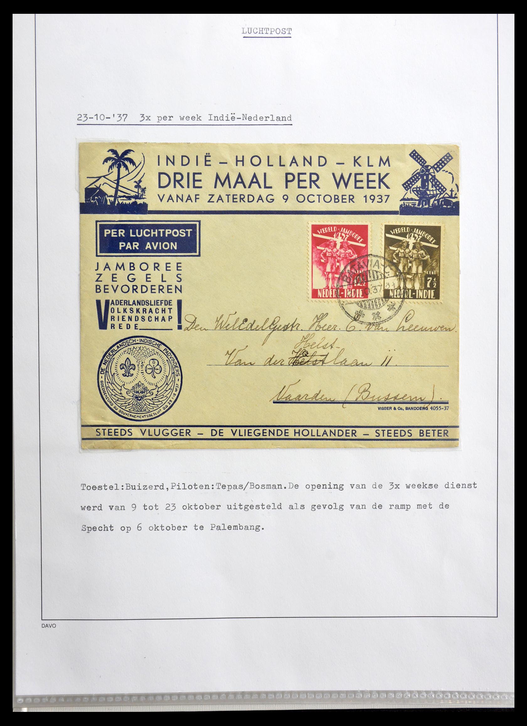 29087 015 - 29087 Netherlands airmail covers 1933-1953.