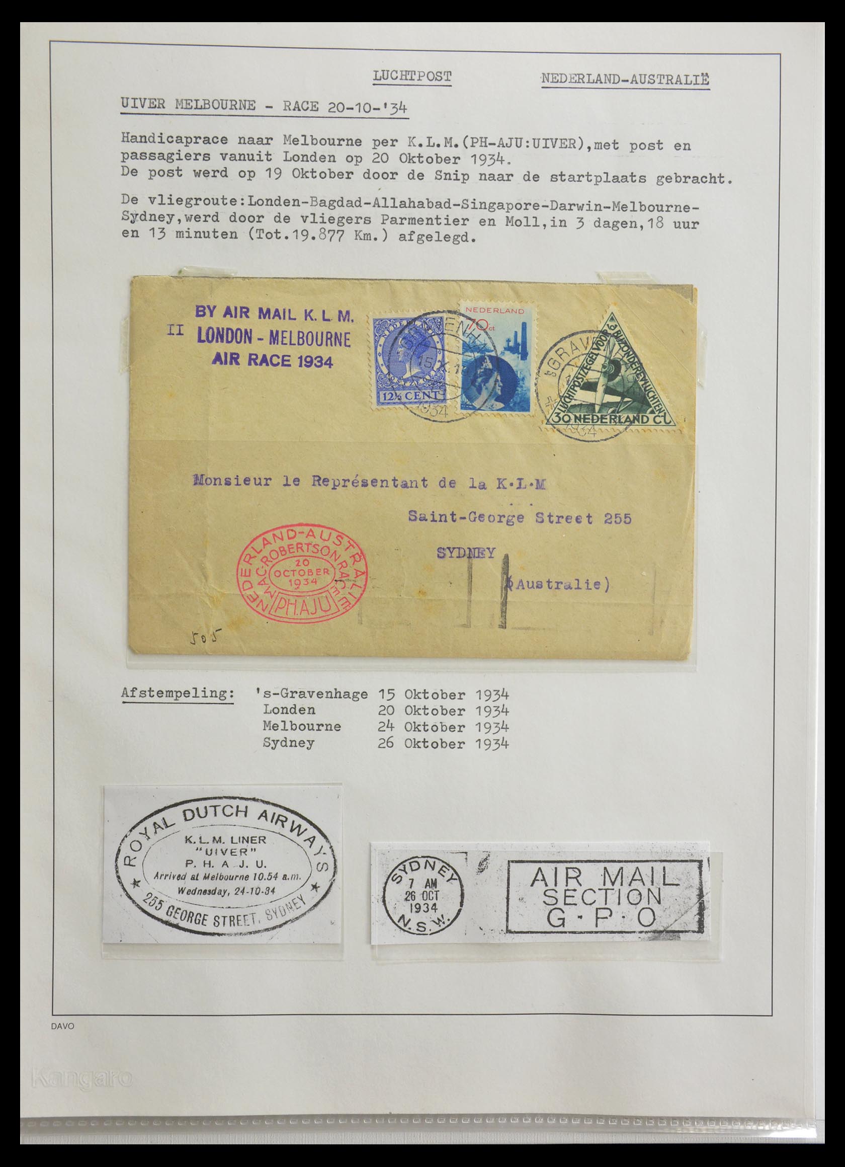 29087 025 - 29087 Nederland luchtpostbrieven 1933-1953.