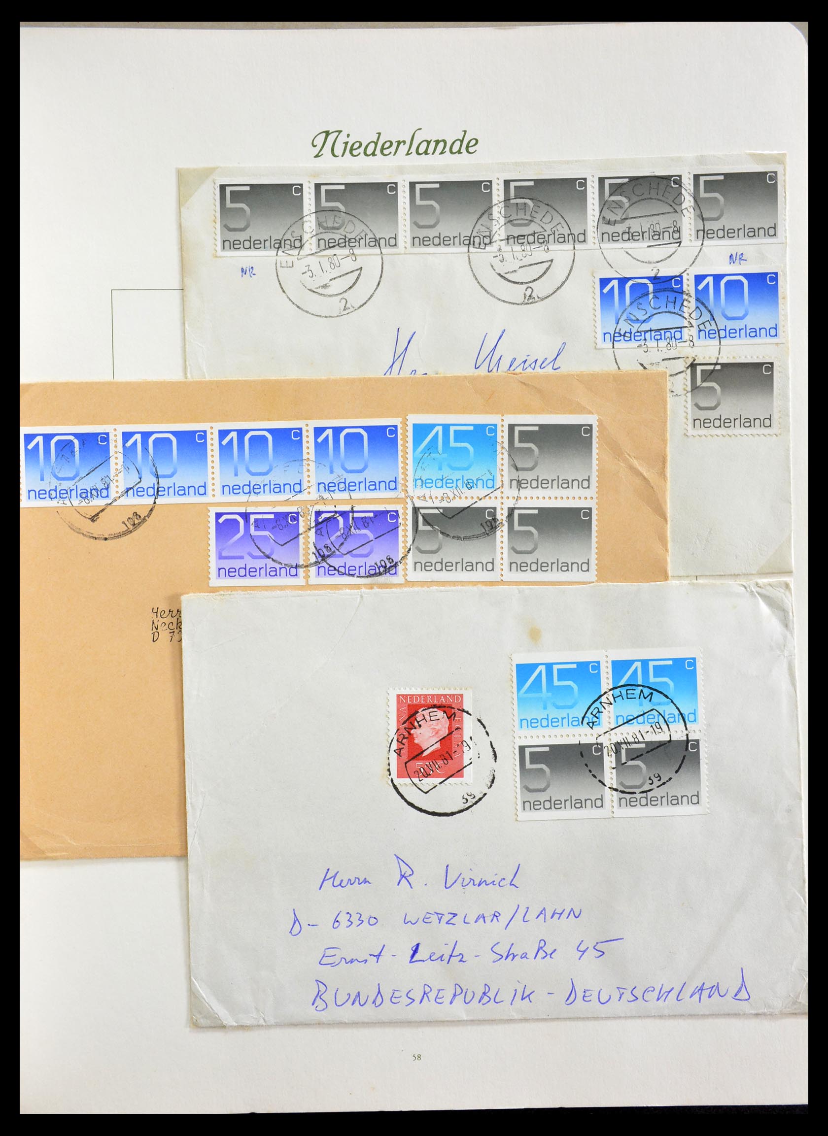 29216 045 - 29216 Netherlands covers 1800-1982.