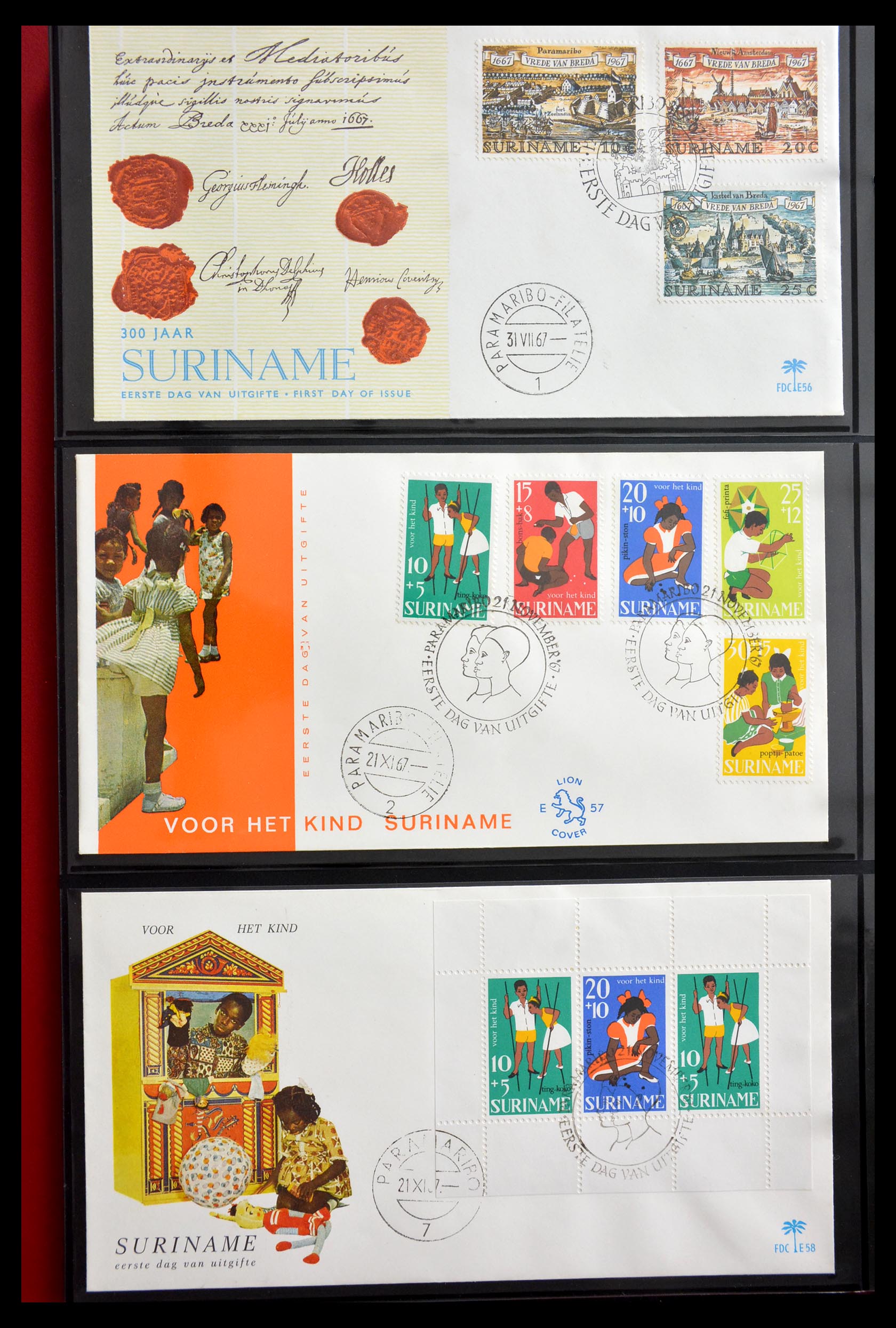 29235 018 - 29235 Surinam FDC's 1960-2006.