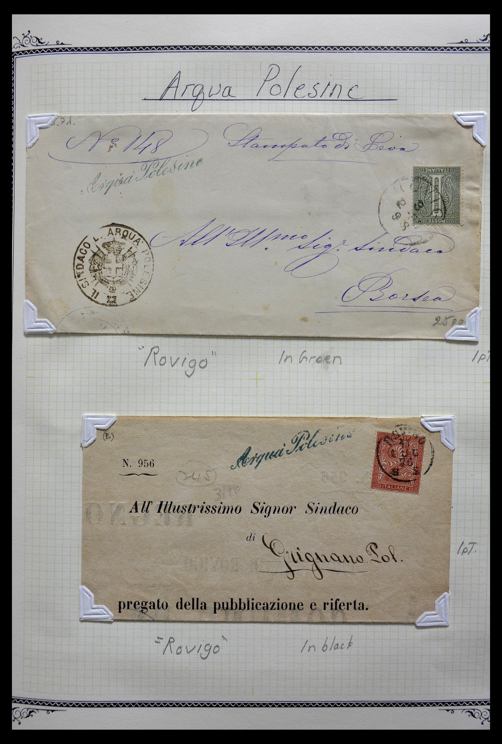 29293 012 - 29293 Italy cancellation collection 1870-1949.
