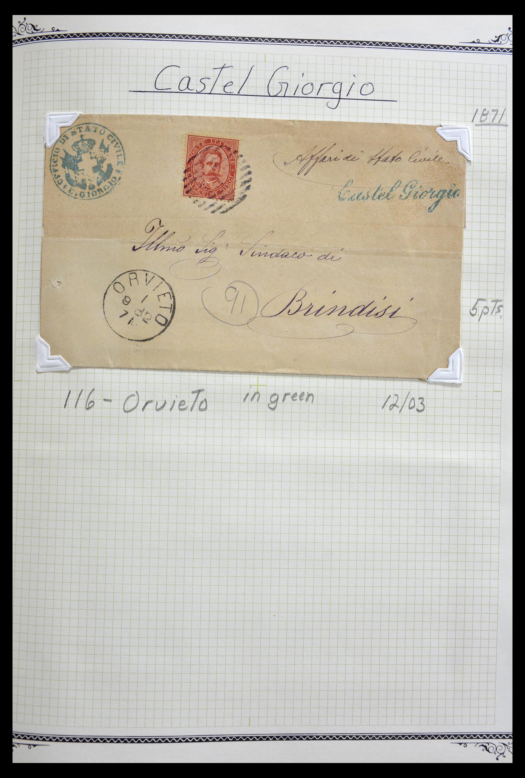 29293 056 - 29293 Italy cancellation collection 1870-1949.